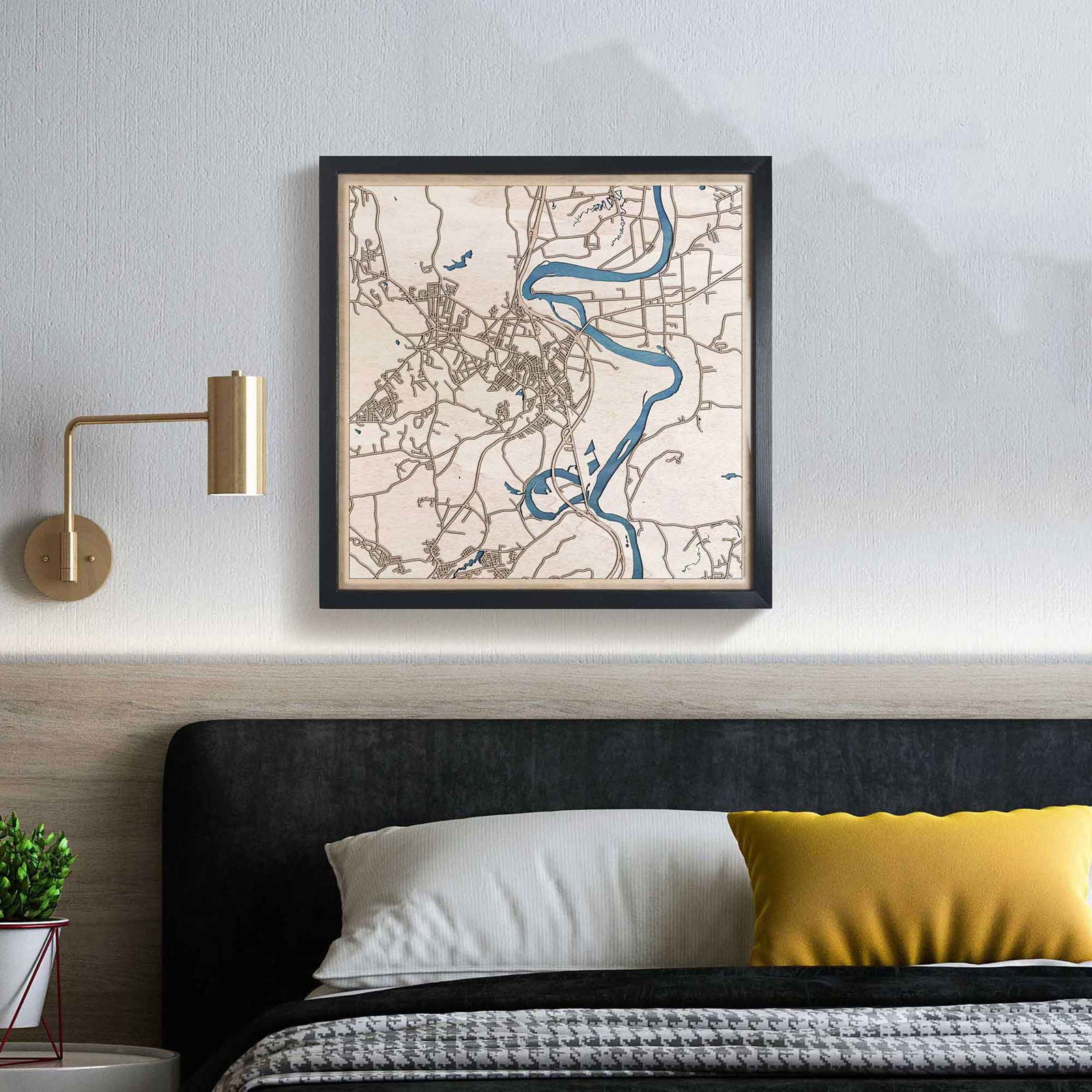 Northampton Wooden Map by CityWood - Custom Wood Map Art - Unique Laser Cut Engraved - Anniversary Gift