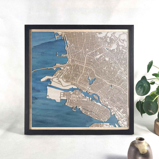 Oakland Wooden Map by CityWood - Custom Wood Map Art - Unique Laser Cut Engraved - Anniversary Gift