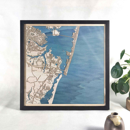 Ocean City Wooden Map by CityWood - Custom Wood Map Art - Unique Laser Cut Engraved - Anniversary Gift