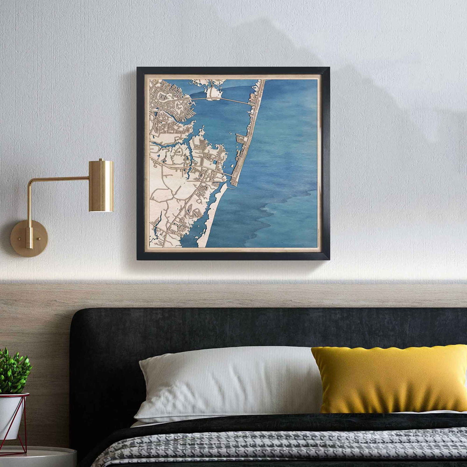 Ocean City Wooden Map by CityWood - Custom Wood Map Art - Unique Laser Cut Engraved - Anniversary Gift