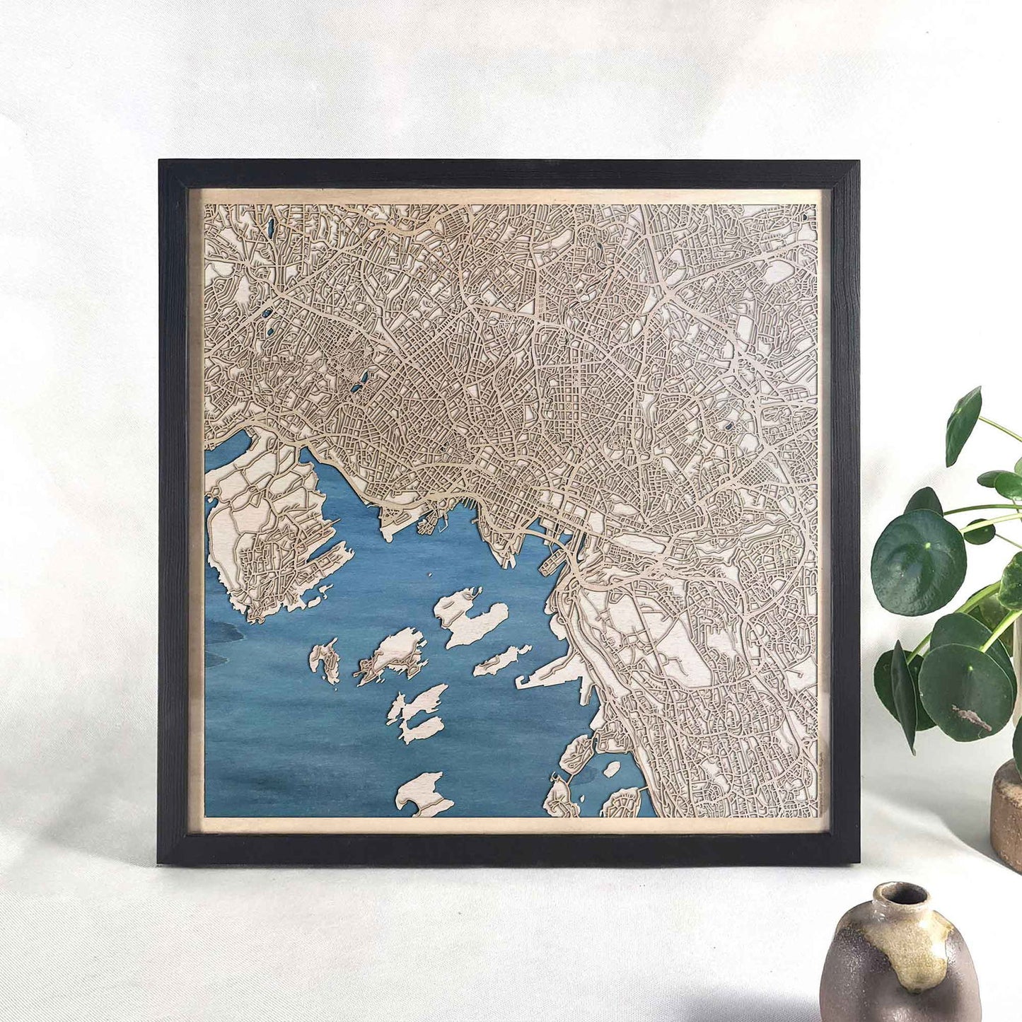 Oslo Wooden Map by CityWood - Custom Wood Map Art - Unique Laser Cut Engraved - Anniversary Gift