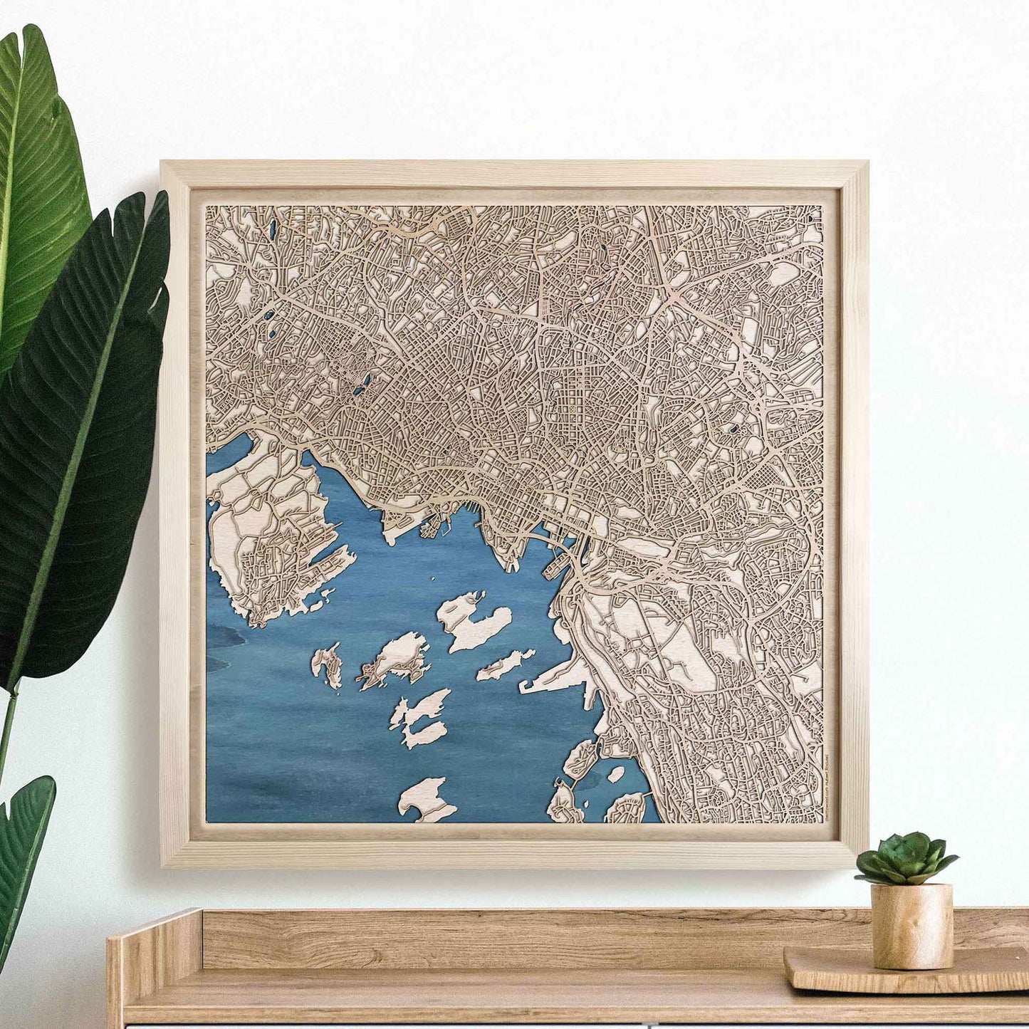 Oslo Wooden Map by CityWood - Custom Wood Map Art - Unique Laser Cut Engraved - Anniversary Gift