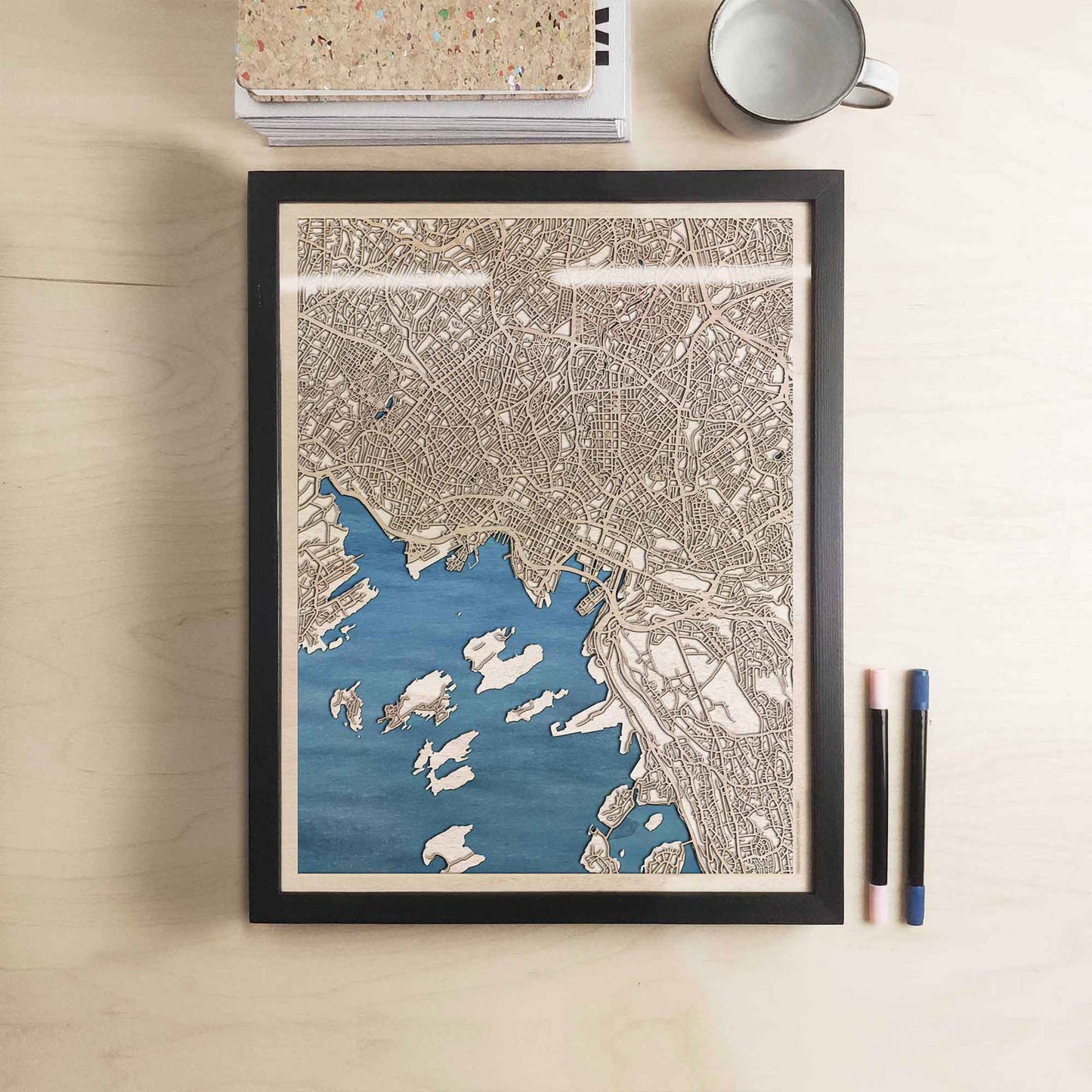 Oslo Wooden Map by CityWood - Custom Wood Map Art - Unique Laser Cut Engraved - Anniversary Gift