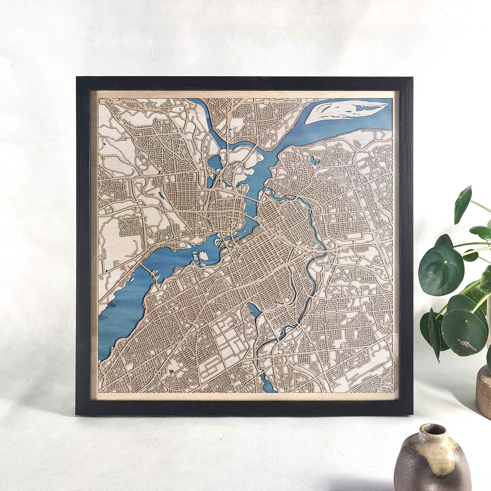 Ottawa Wooden Map by CityWood - Custom Wood Map Art - Unique Laser Cut Engraved - Anniversary Gift