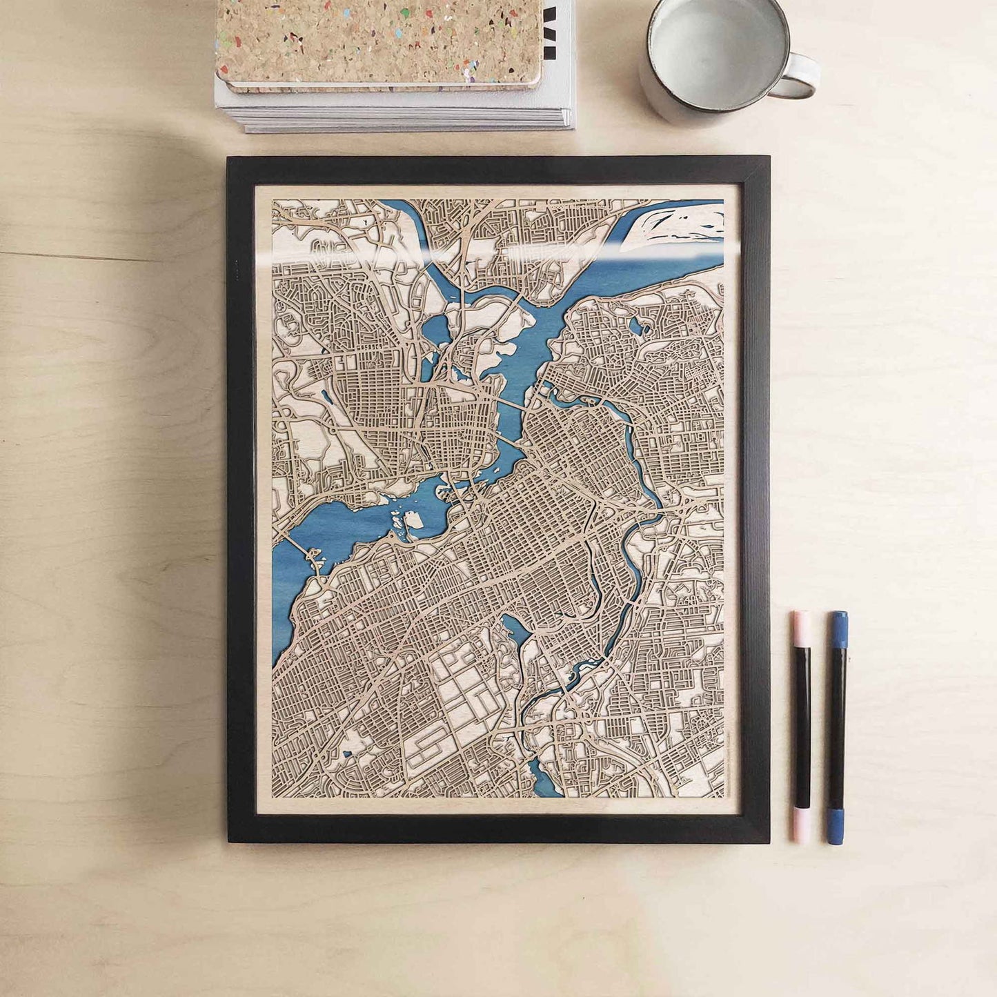 Ottawa Wooden Map by CityWood - Custom Wood Map Art - Unique Laser Cut Engraved - Anniversary Gift