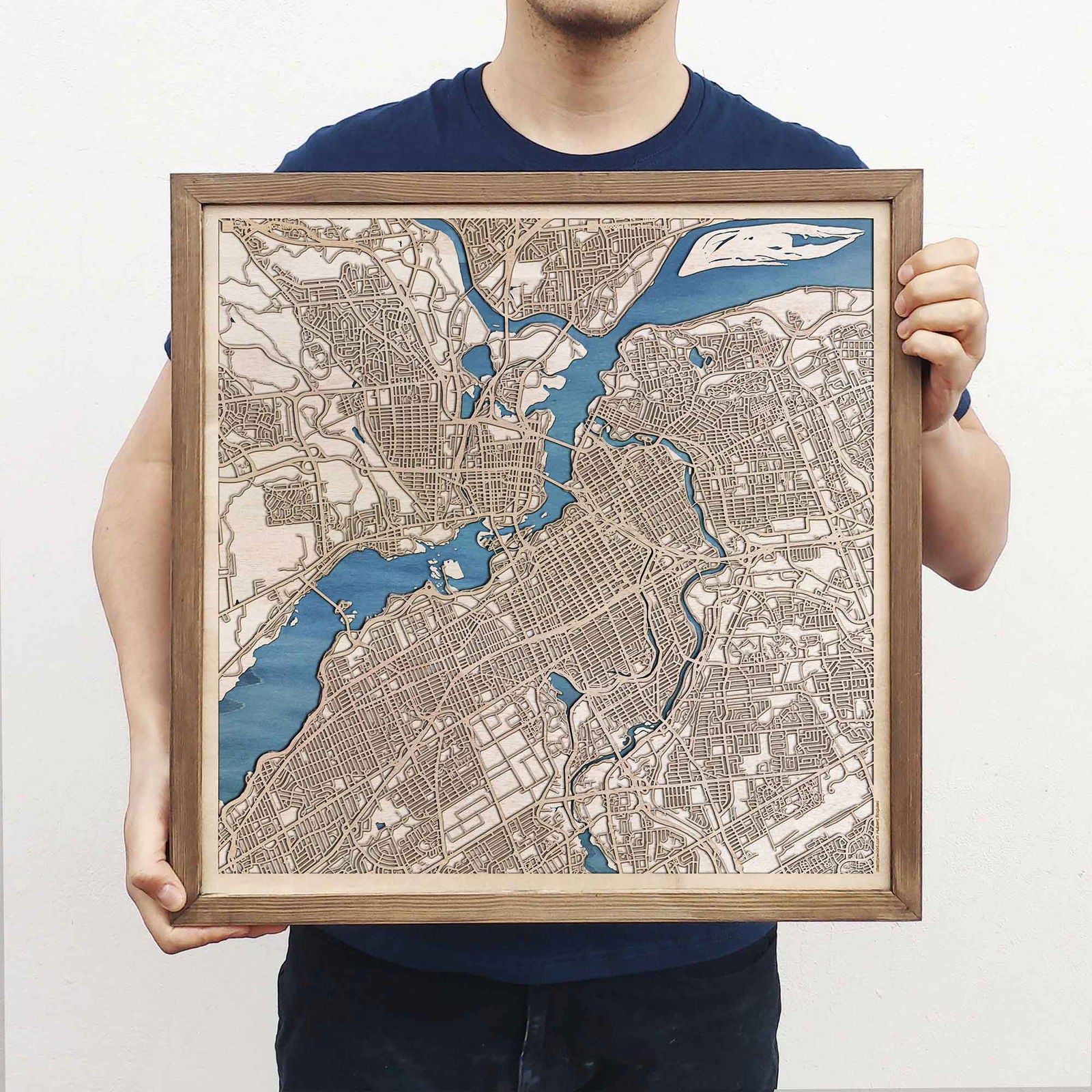 Ottawa Wooden Map by CityWood - Custom Wood Map Art - Unique Laser Cut Engraved - Anniversary Gift