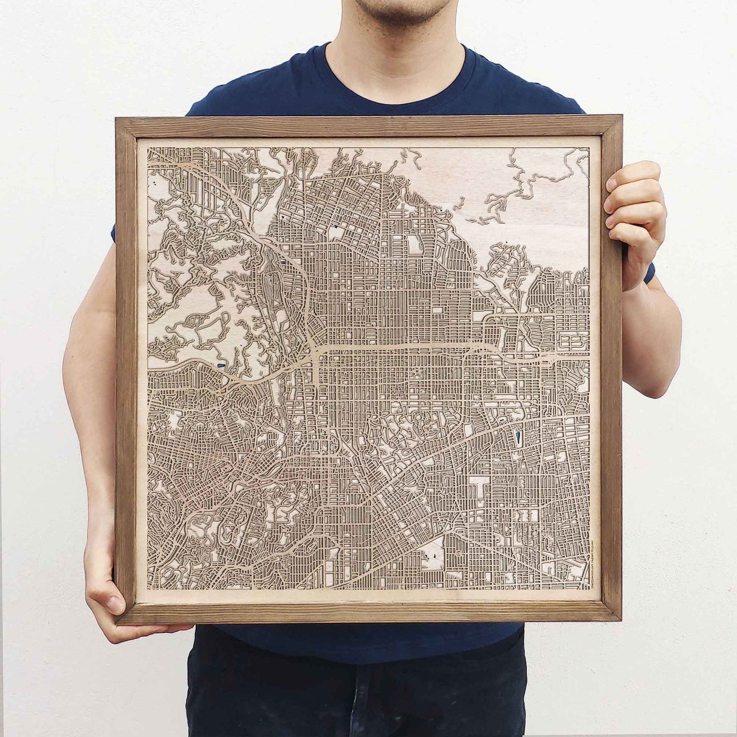 Pasadena Wooden Map by CityWood - Custom Wood Map Art - Unique Laser Cut Engraved - Anniversary Gift