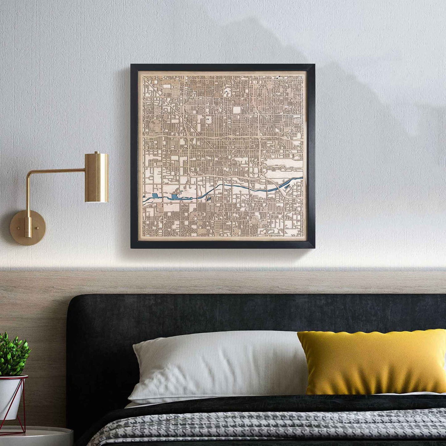 Phoenix Wooden Map by CityWood - Custom Wood Map Art - Unique Laser Cut Engraved - Anniversary Gift
