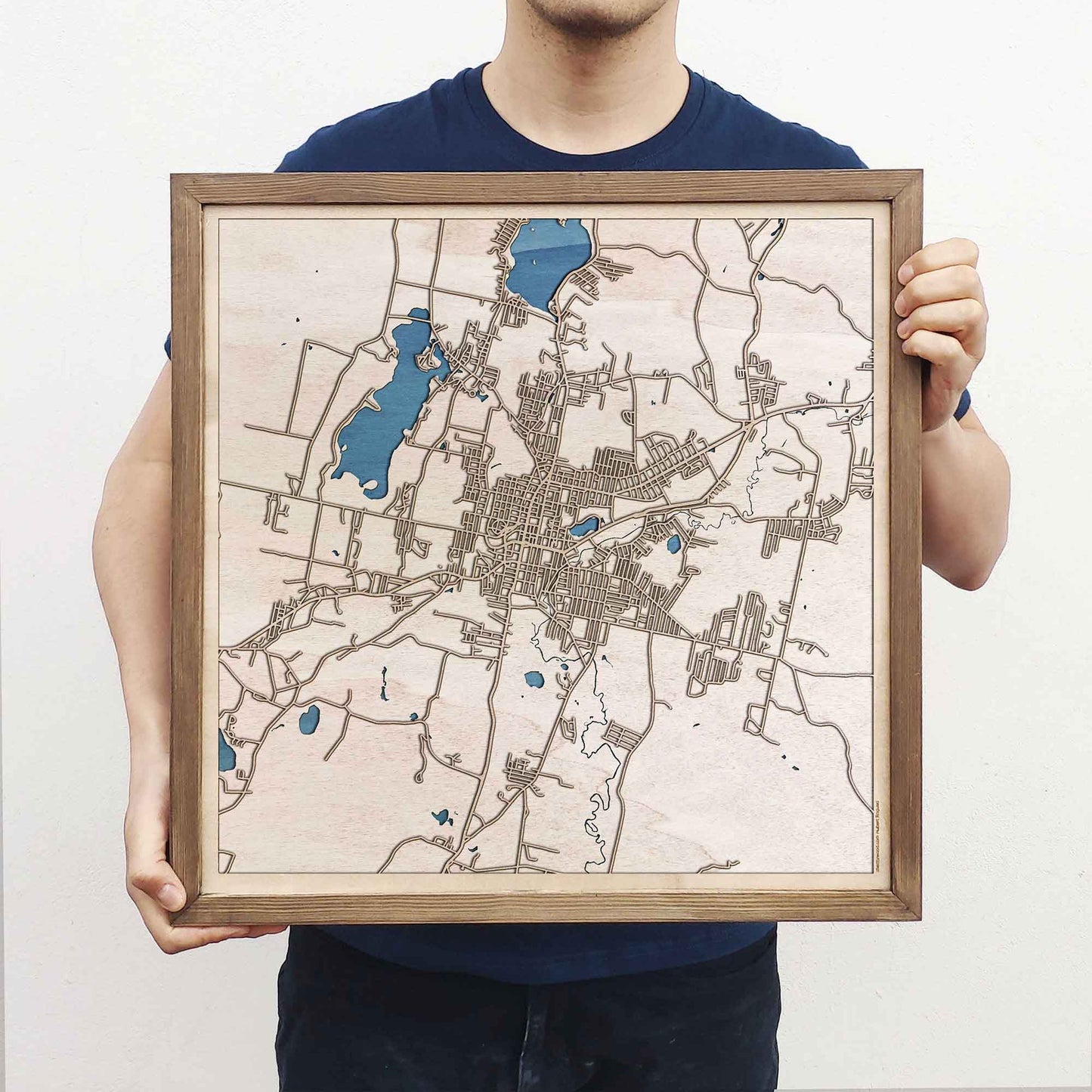 Pittsfield Wooden Map by CityWood - Custom Wood Map Art - Unique Laser Cut Engraved - Anniversary Gift