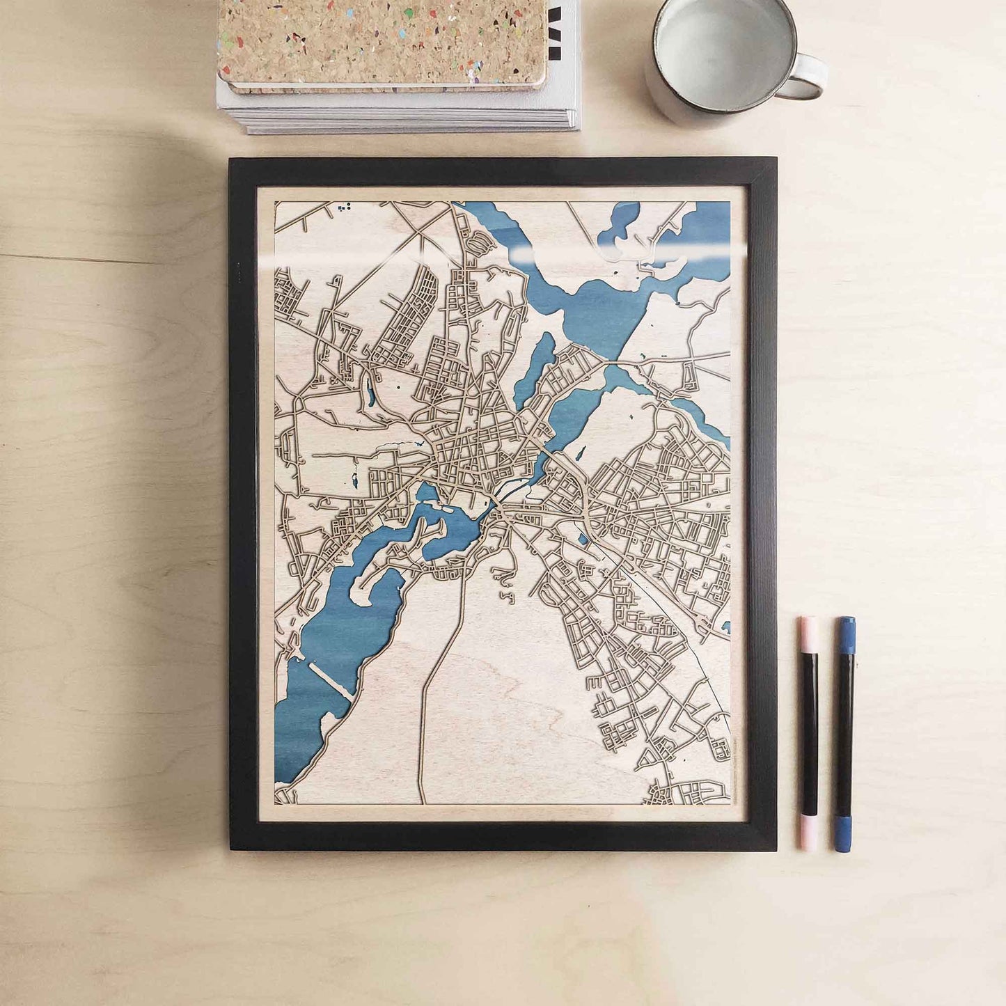 Potsdam Wooden Map by CityWood - Custom Wood Map Art - Unique Laser Cut Engraved - Anniversary Gift