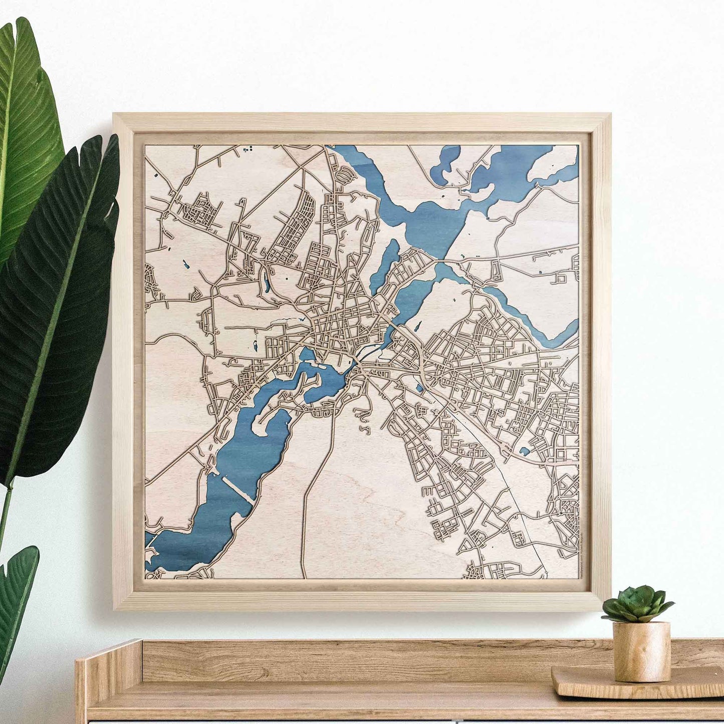 Potsdam Wooden Map by CityWood - Custom Wood Map Art - Unique Laser Cut Engraved - Anniversary Gift
