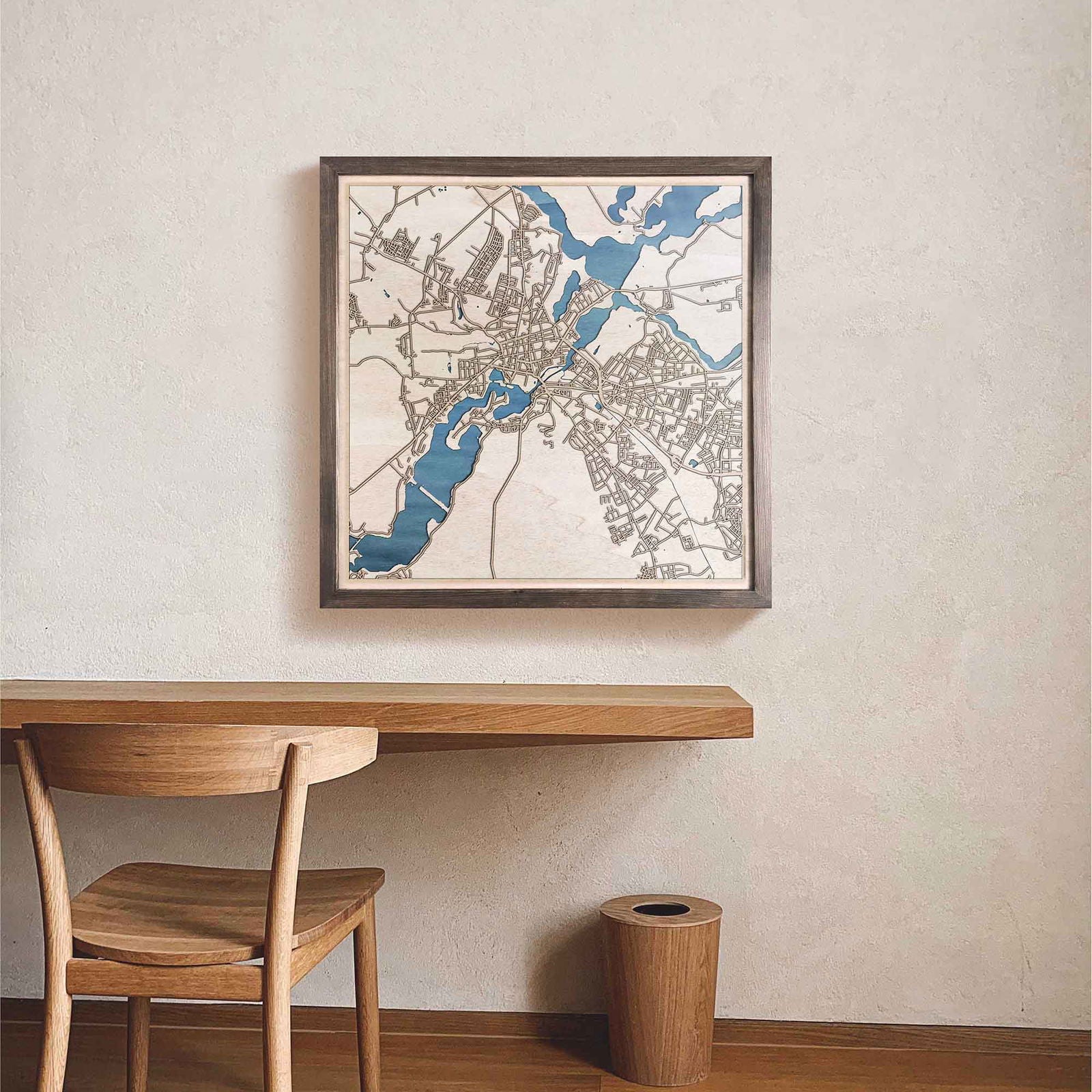 Potsdam Wooden Map by CityWood - Custom Wood Map Art - Unique Laser Cut Engraved - Anniversary Gift