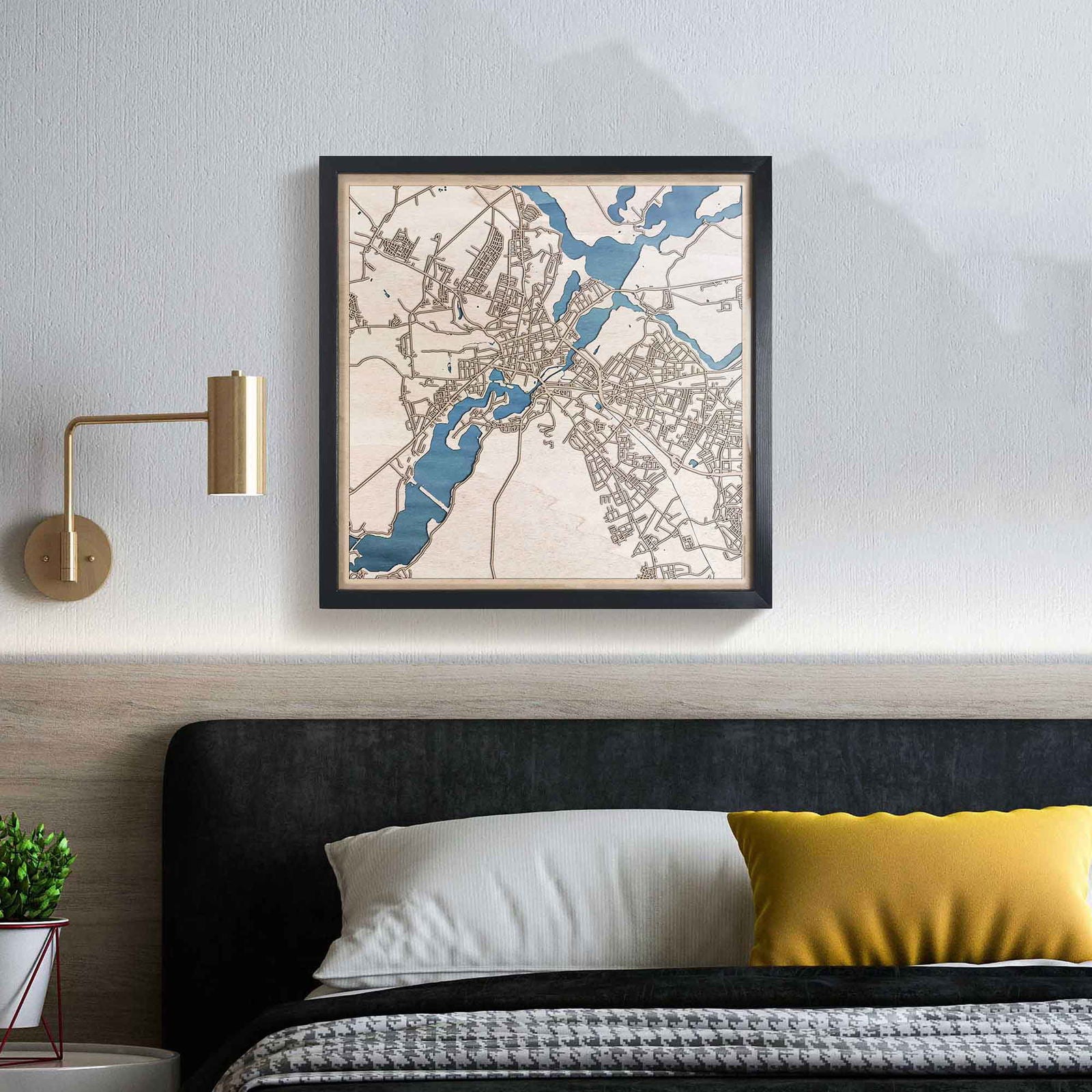 Potsdam Wooden Map by CityWood - Custom Wood Map Art - Unique Laser Cut Engraved - Anniversary Gift