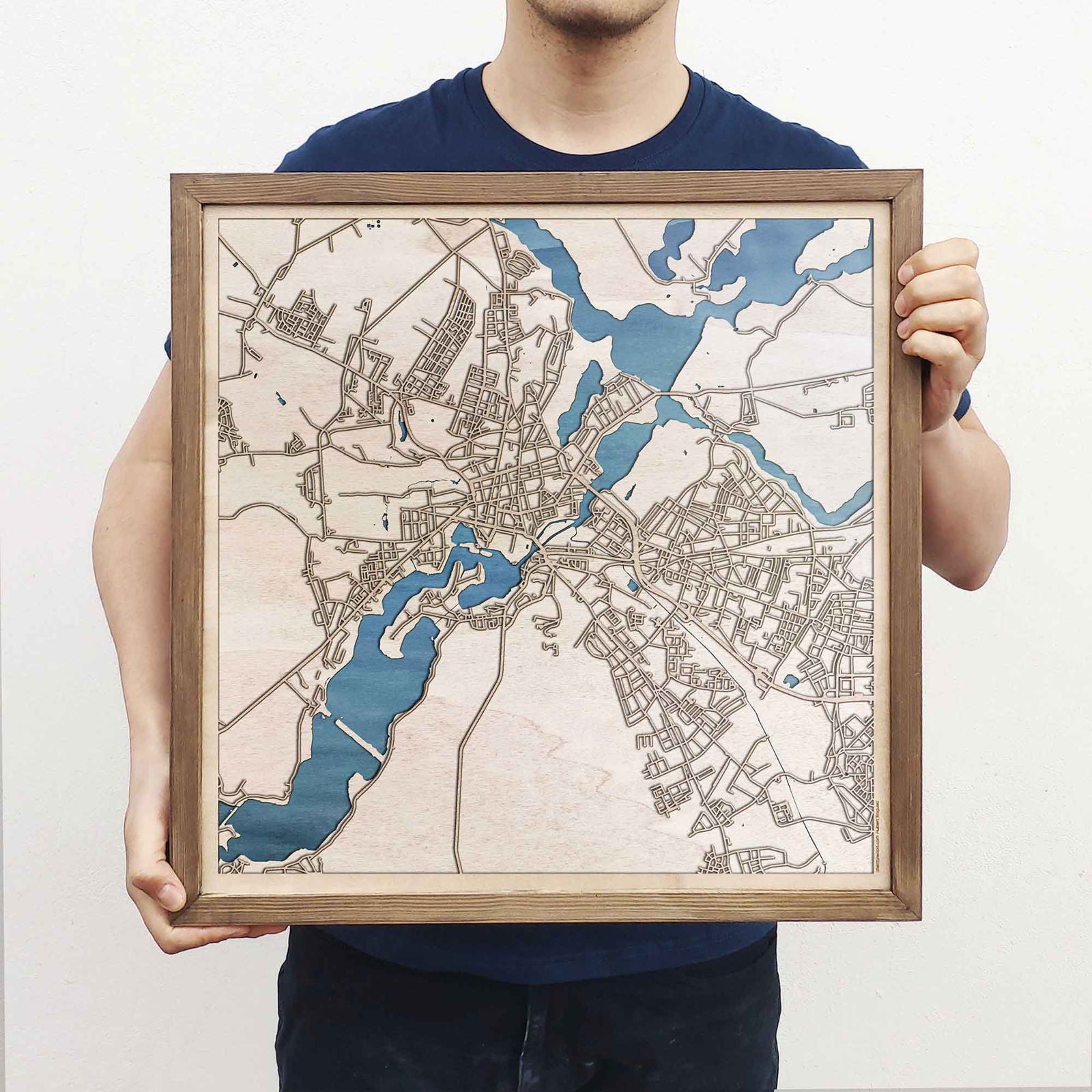 Potsdam Wooden Map by CityWood - Custom Wood Map Art - Unique Laser Cut Engraved - Anniversary Gift