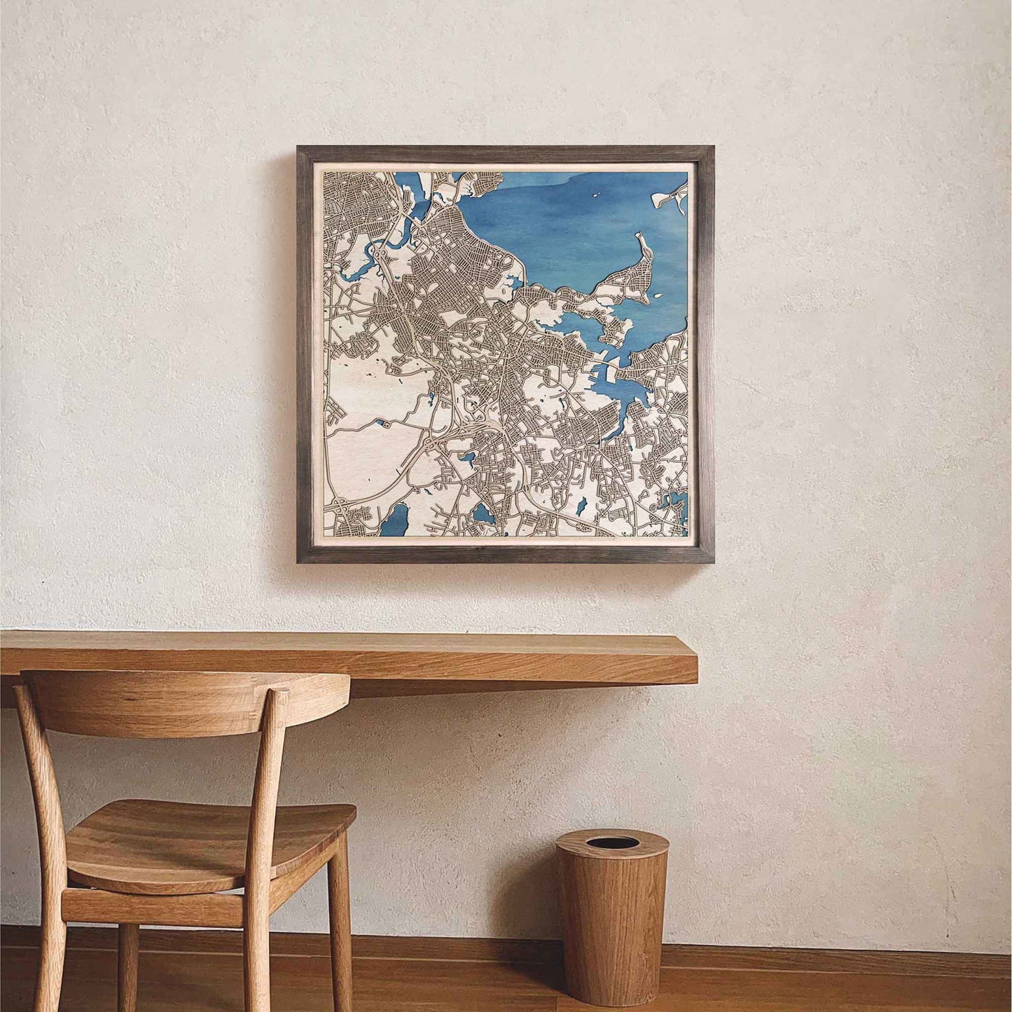 Quincy Wooden Map by CityWood - Custom Wood Map Art - Unique Laser Cut Engraved - Anniversary Gift