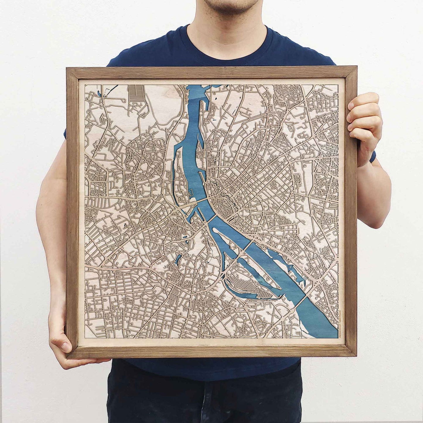 Riga Wooden Map by CityWood - Custom Wood Map Art - Unique Laser Cut Engraved - Anniversary Gift