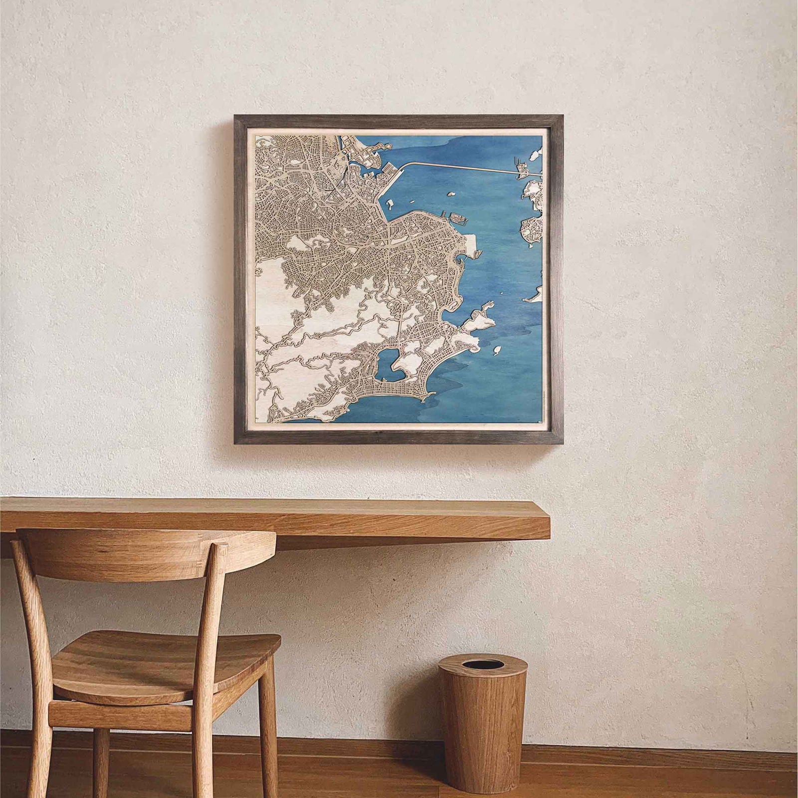 Rio de Janeiro Wooden Map by CityWood - Custom Wood Map Art - Unique Laser Cut Engraved - Anniversary Gift
