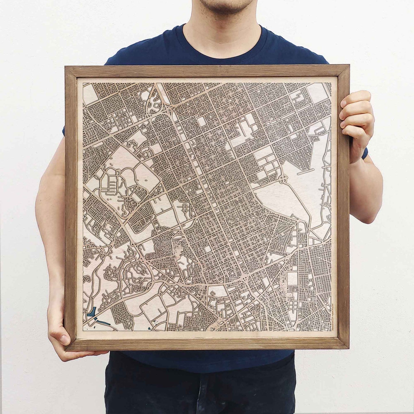 Riyadh Wooden Map by CityWood - Custom Wood Map Art - Unique Laser Cut Engraved - Anniversary Gift