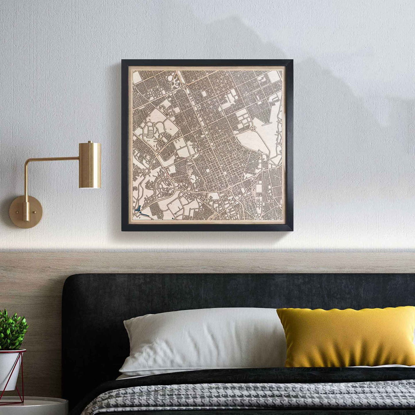 Riyadh Wooden Map by CityWood - Custom Wood Map Art - Unique Laser Cut Engraved - Anniversary Gift