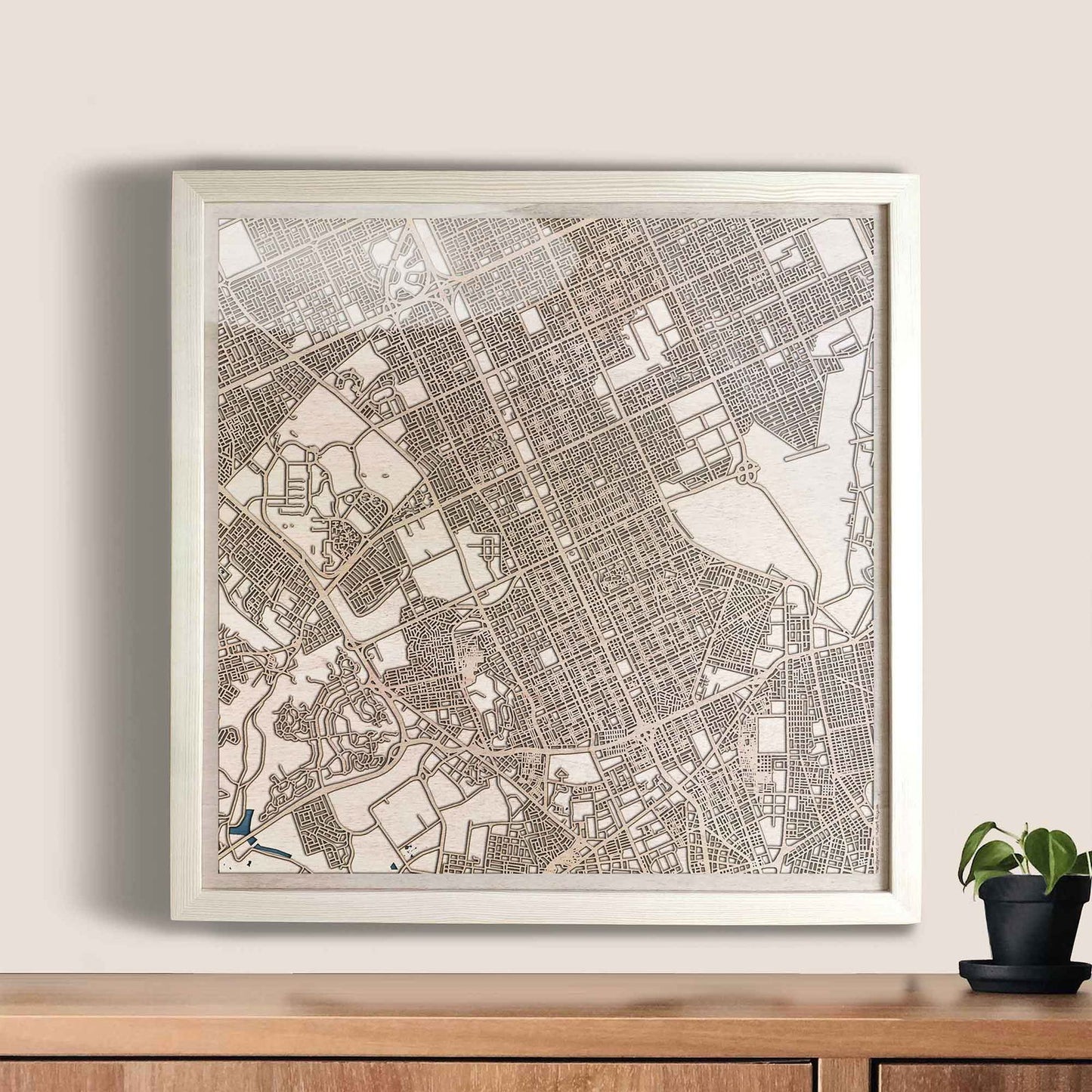 Riyadh Wooden Map by CityWood - Custom Wood Map Art - Unique Laser Cut Engraved - Anniversary Gift