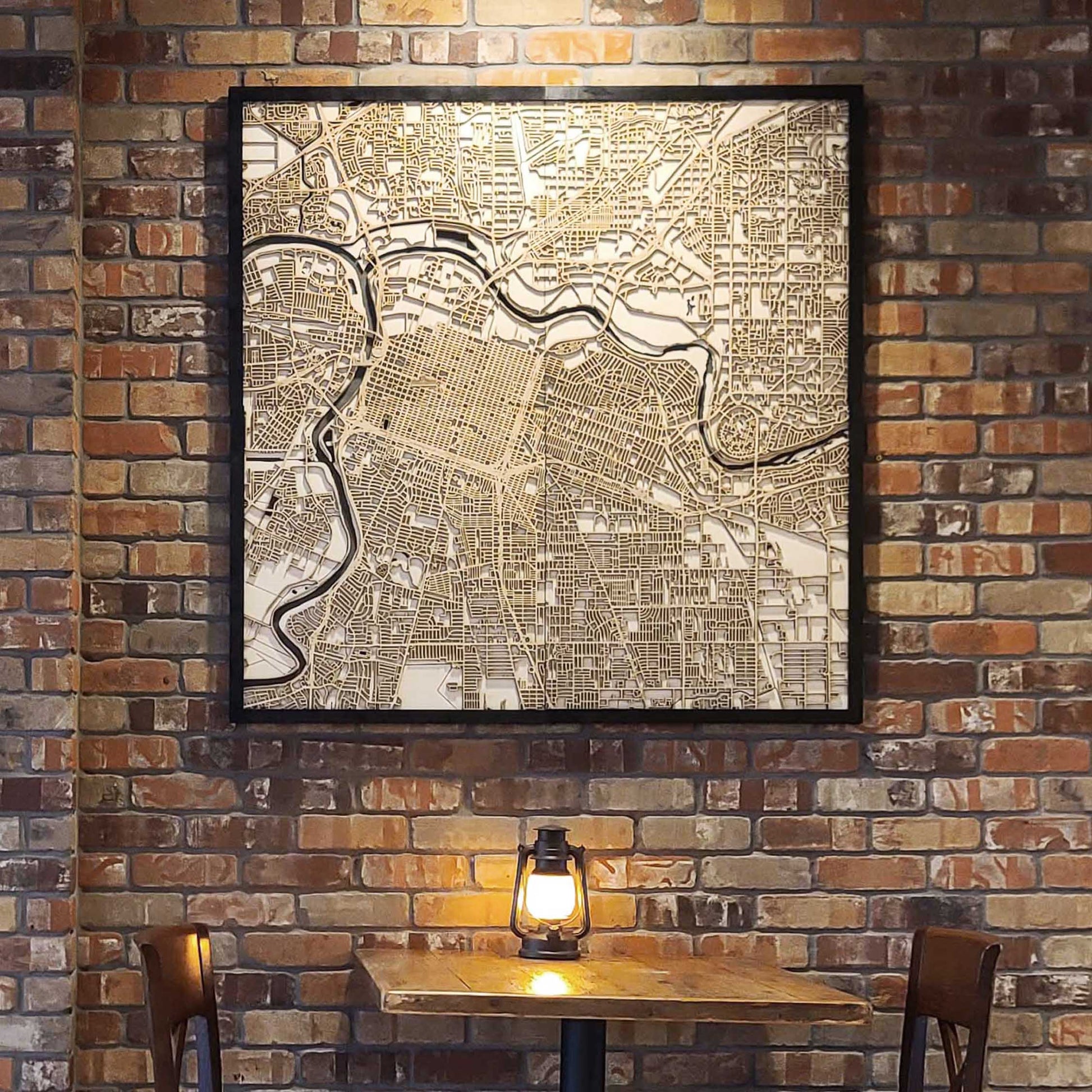 Sacramento - Laser-Cut Wooden Panel Map Wall Art