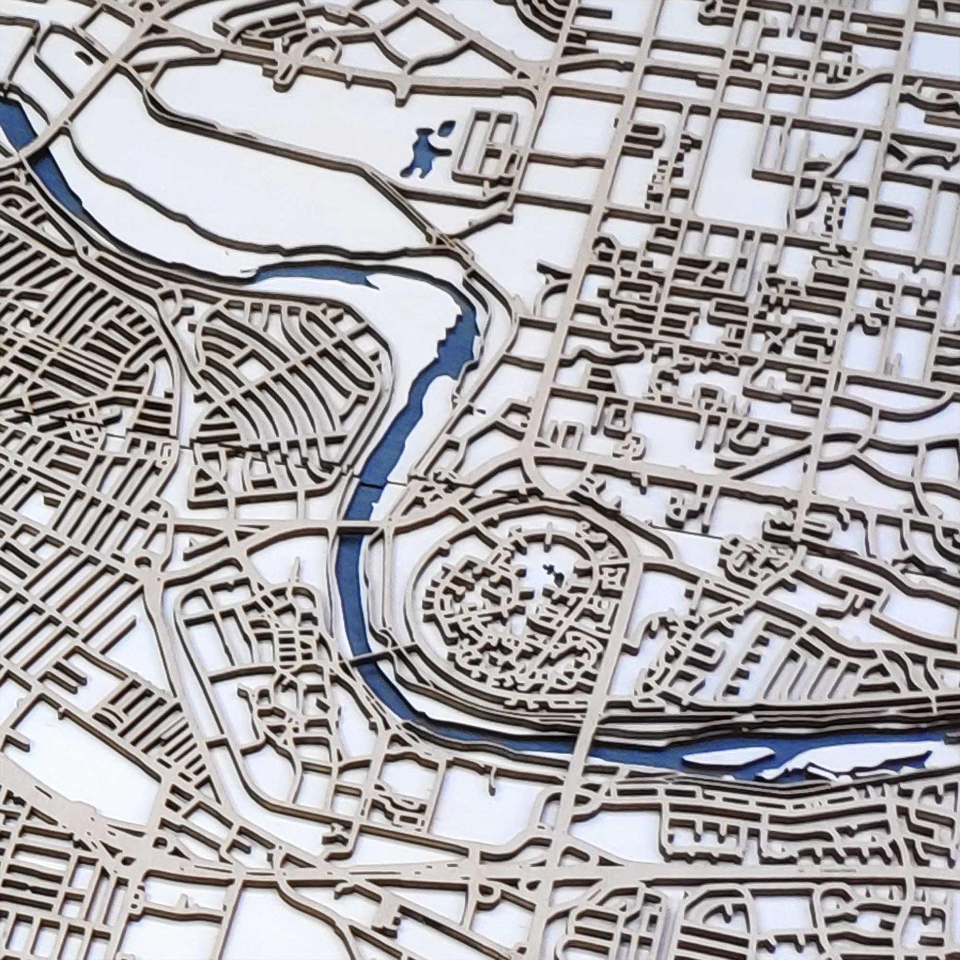Sacramento - Laser-Cut Wooden Panel Map Wall Art
