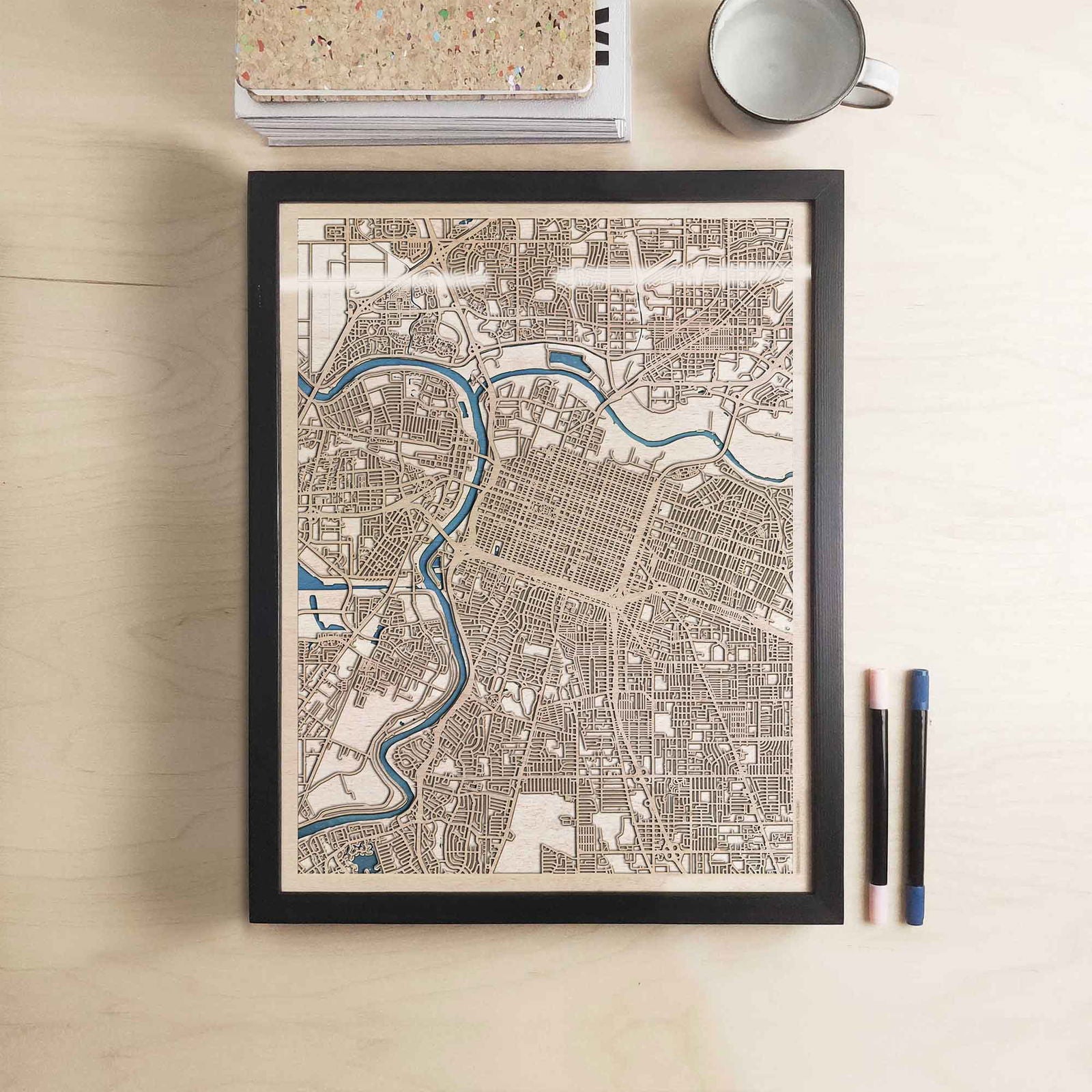 Sacramento Wooden Map by CityWood - Custom Wood Map Art - Unique Laser Cut Engraved - Anniversary Gift