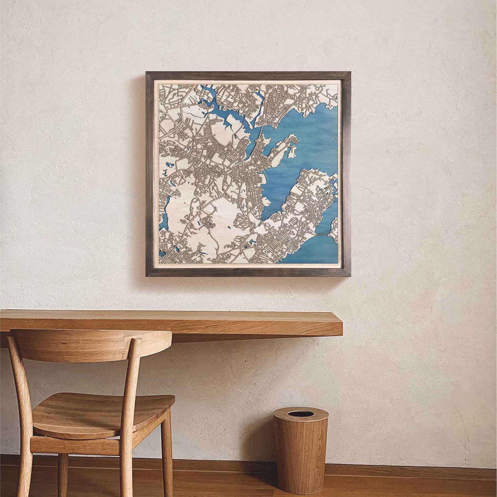 Salem Wooden Map by CityWood - Custom Wood Map Art - Unique Laser Cut Engraved - Anniversary Gift