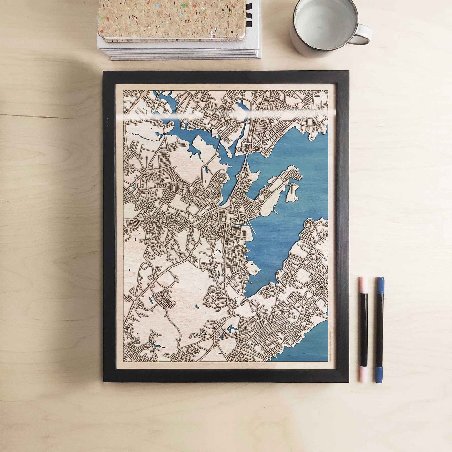 Salem Wooden Map by CityWood - Custom Wood Map Art - Unique Laser Cut Engraved - Anniversary Gift