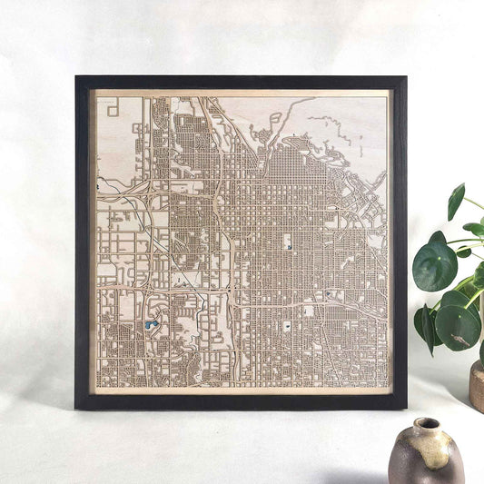 Salt Lake City Wooden Map by CityWood - Custom Wood Map Art - Unique Laser Cut Engraved - Anniversary Gift