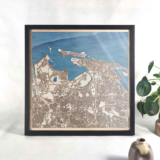San Juan Wooden Map by CityWood - Custom Wood Map Art - Unique Laser Cut Engraved - Anniversary Gift