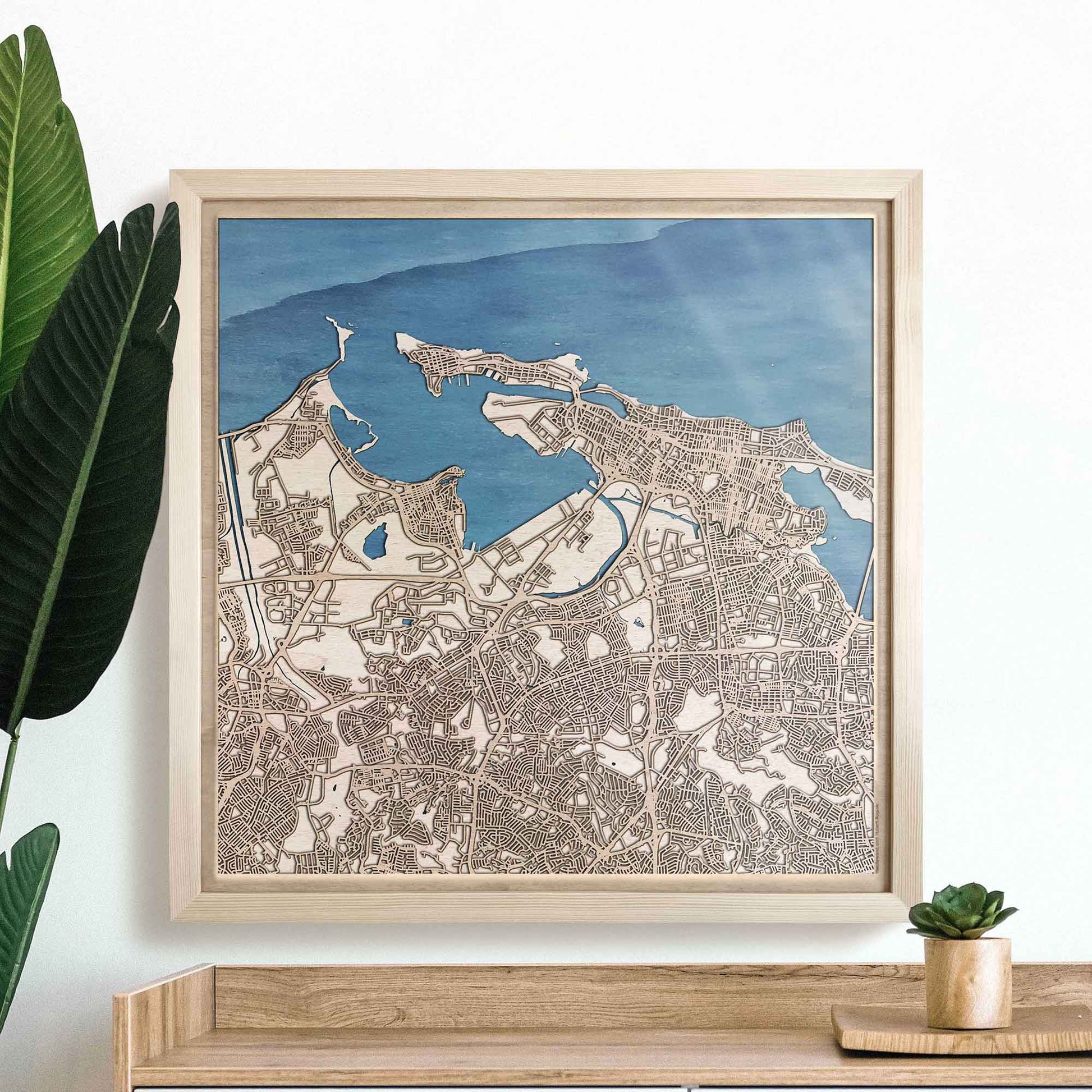 San Juan Wooden Map by CityWood - Custom Wood Map Art - Unique Laser Cut Engraved - Anniversary Gift