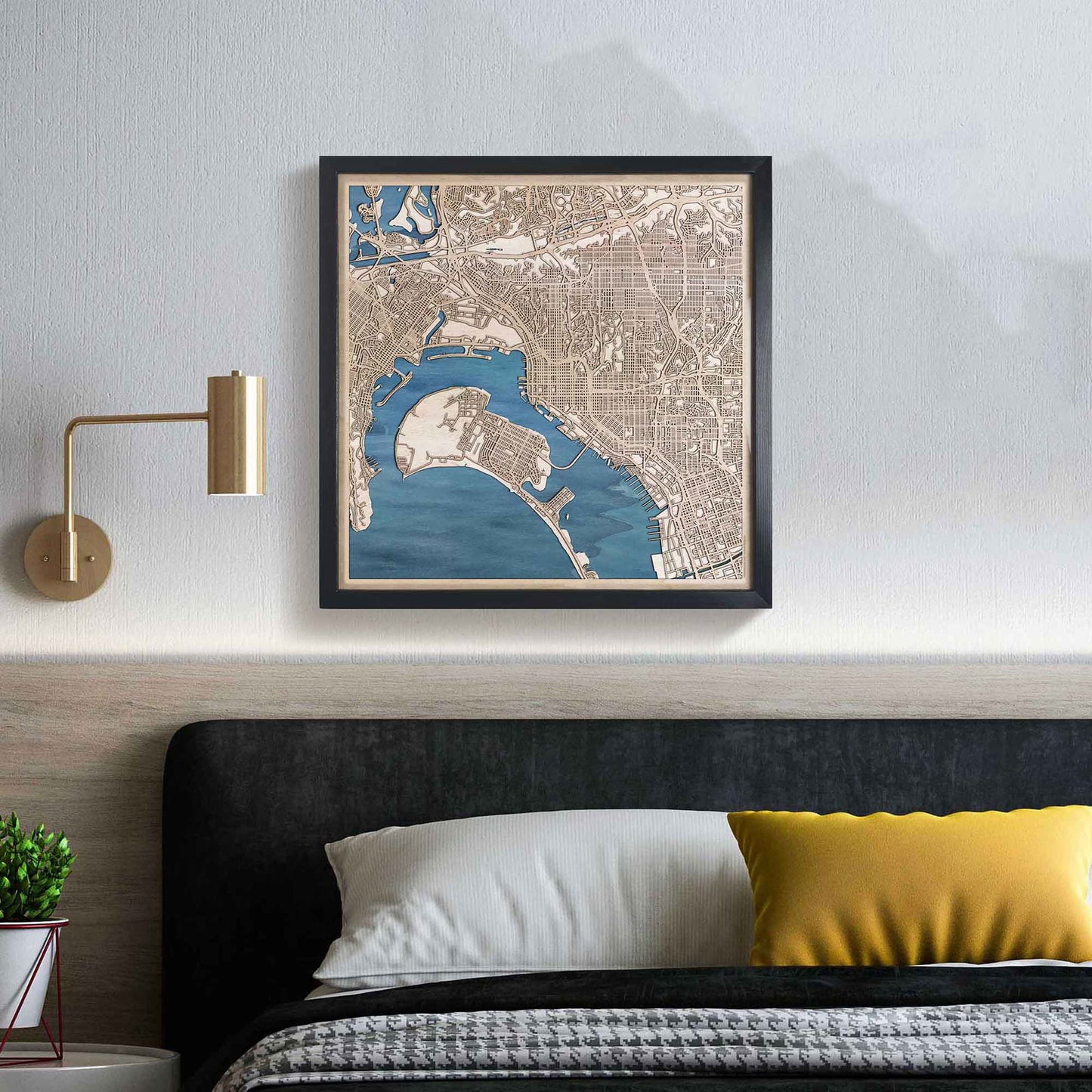 San Diego Wooden Map by CityWood - Custom Wood Map Art - Unique Laser Cut Engraved - Anniversary Gift