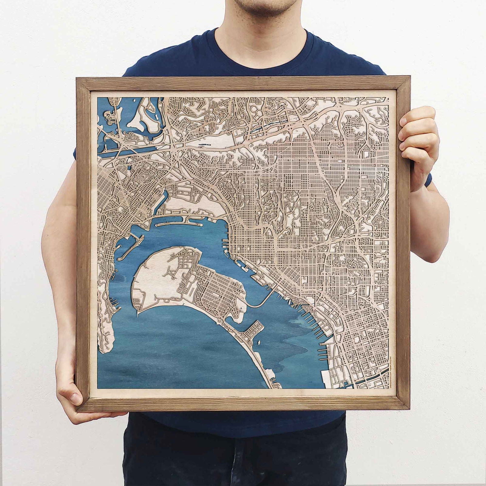 San Diego Wooden Map by CityWood - Custom Wood Map Art - Unique Laser Cut Engraved - Anniversary Gift