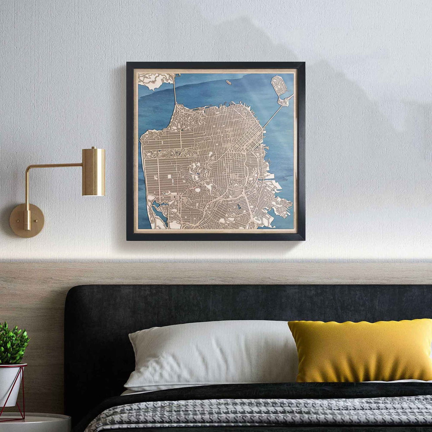 San Francisco Wooden Map by CityWood - Custom Wood Map Art - Unique Laser Cut Engraved - Anniversary Gift