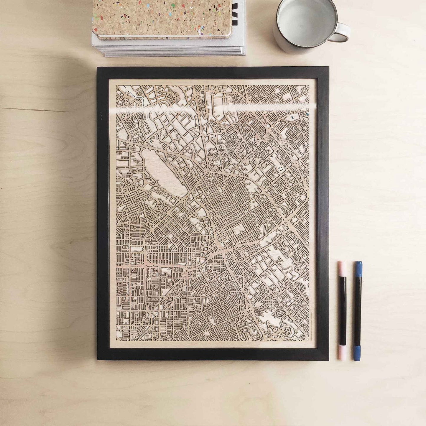 San Jose Wooden Map by CityWood - Custom Wood Map Art - Unique Laser Cut Engraved - Anniversary Gift