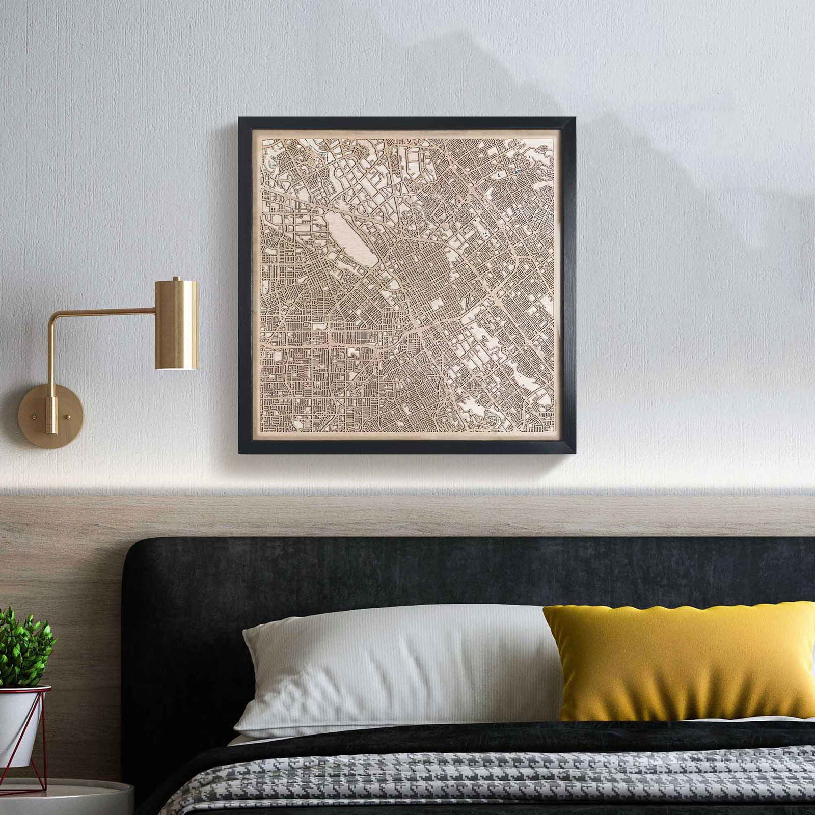 San Jose Wooden Map by CityWood - Custom Wood Map Art - Unique Laser Cut Engraved - Anniversary Gift