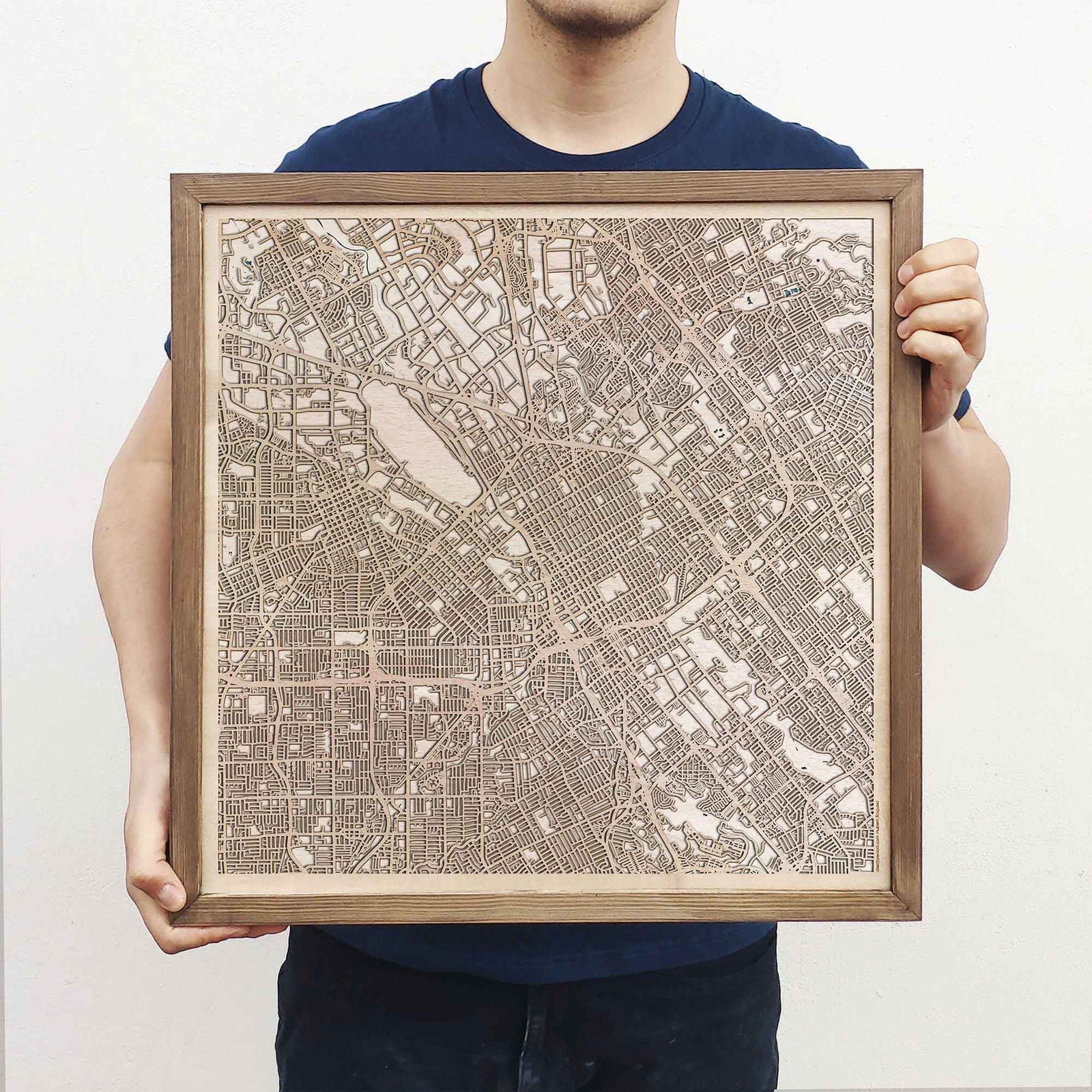 San Jose Wooden Map by CityWood - Custom Wood Map Art - Unique Laser Cut Engraved - Anniversary Gift