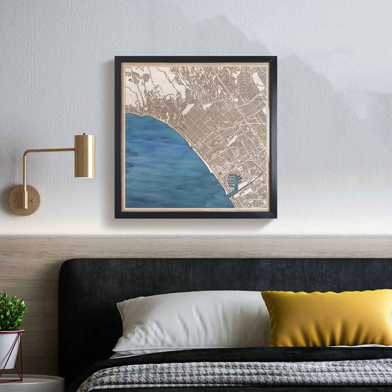 Santa Monica Wooden Map by CityWood - Custom Wood Map Art - Unique Laser Cut Engraved - Anniversary Gift