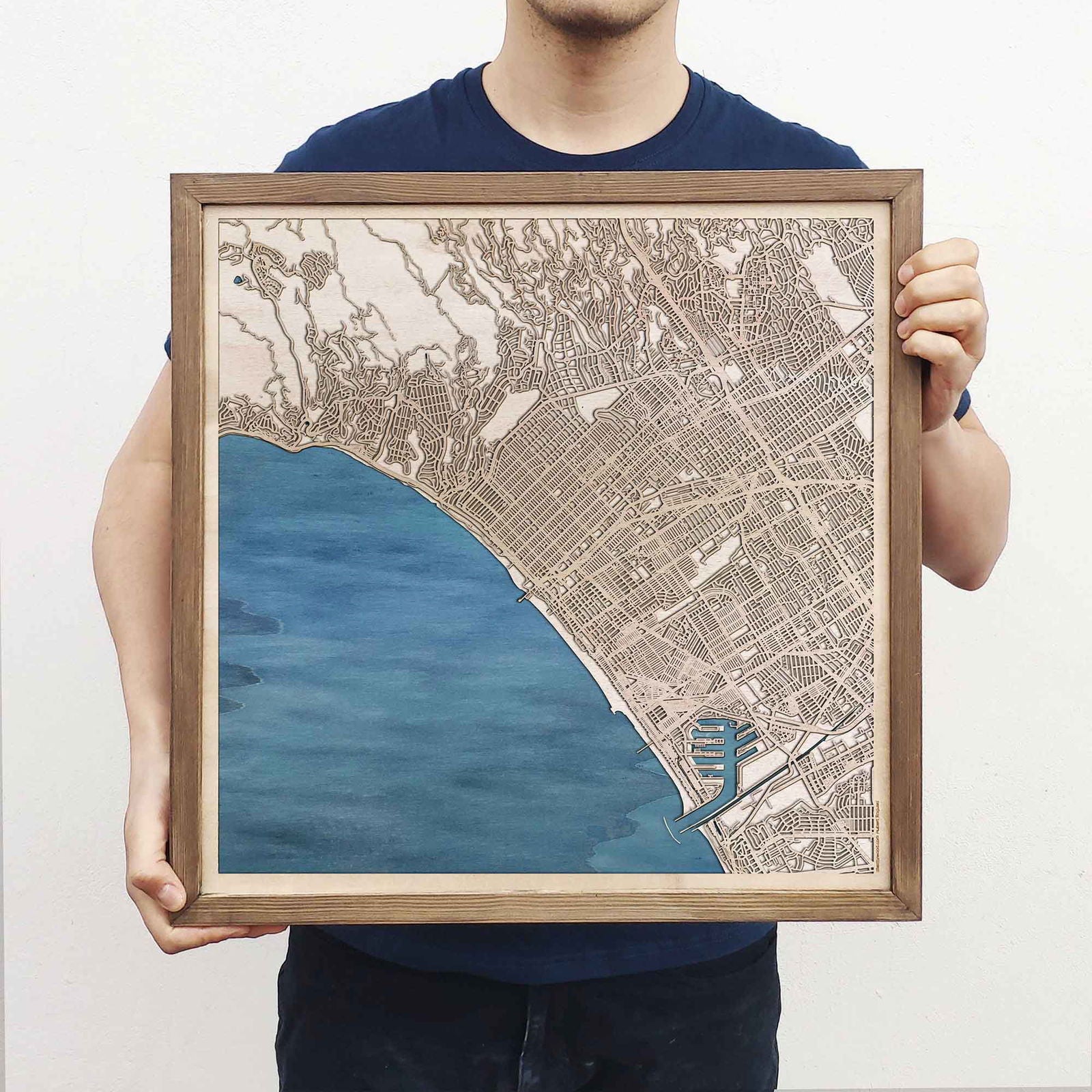 Santa Monica Wooden Map by CityWood - Custom Wood Map Art - Unique Laser Cut Engraved - Anniversary Gift