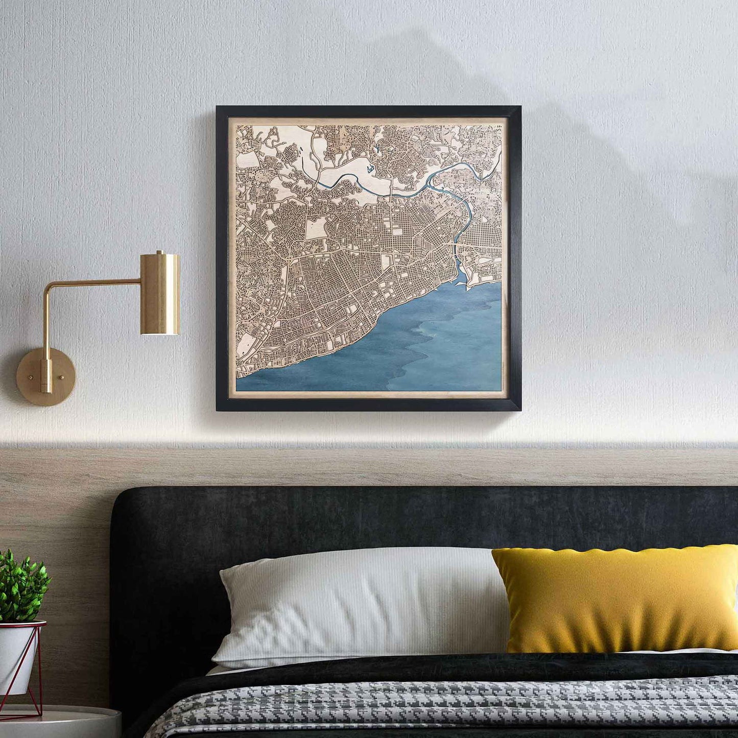 Santo Domingo Wooden Map by CityWood - Custom Wood Map Art - Unique Laser Cut Engraved - Anniversary Gift