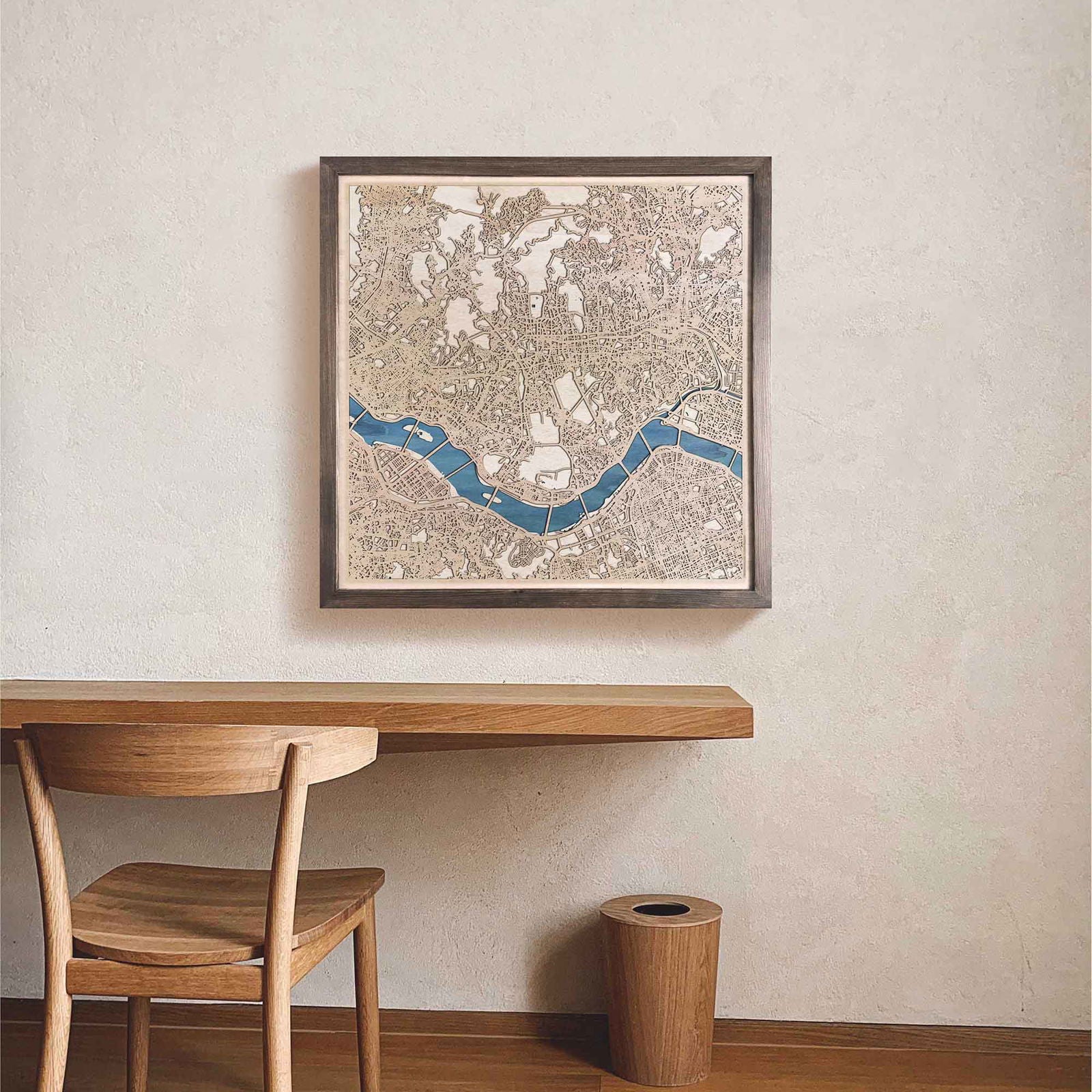 Seoul Wooden Map by CityWood - Custom Wood Map Art - Unique Laser Cut Engraved - Anniversary Gift