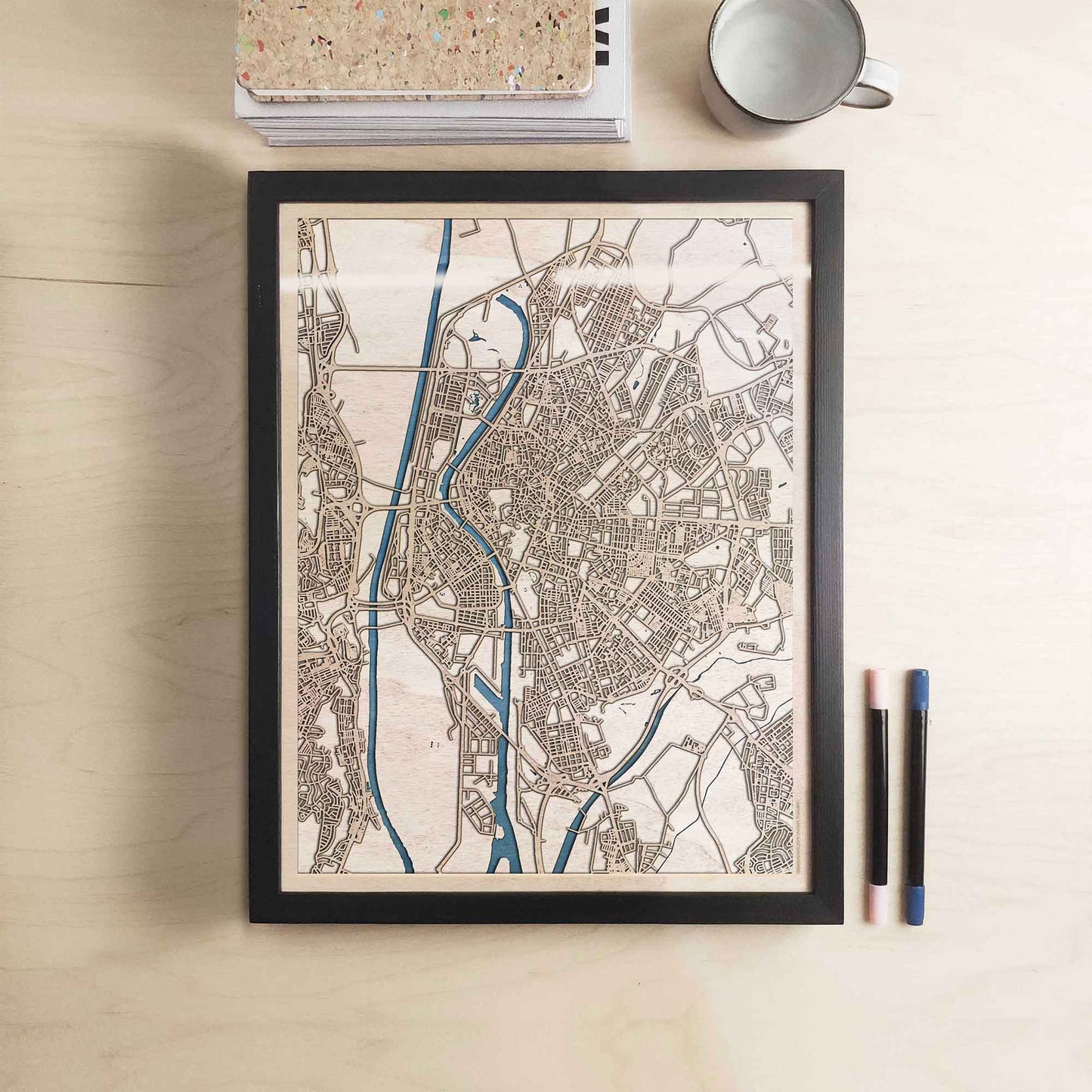 Seville Wooden Map by CityWood - Custom Wood Map Art - Unique Laser Cut Engraved - Anniversary Gift