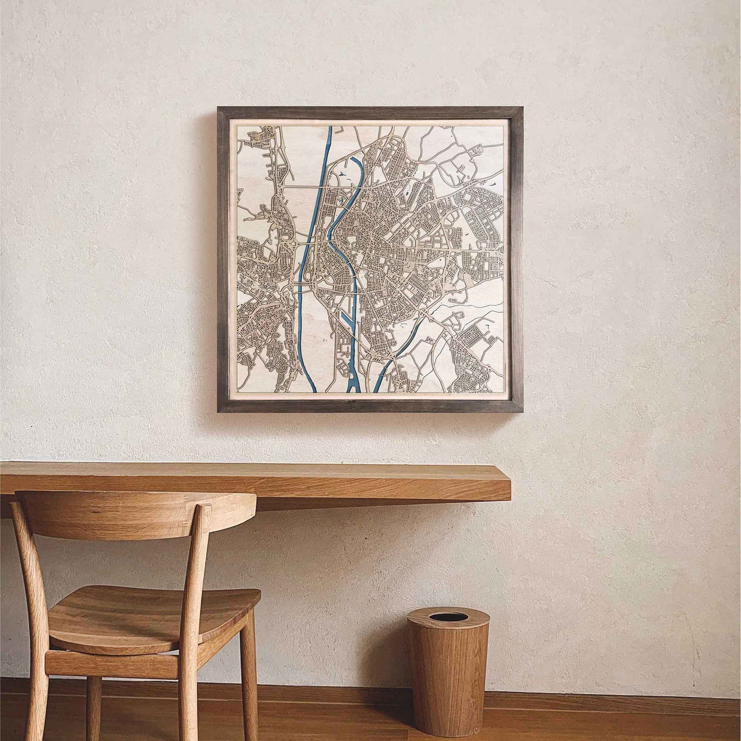 Seville Wooden Map by CityWood - Custom Wood Map Art - Unique Laser Cut Engraved - Anniversary Gift