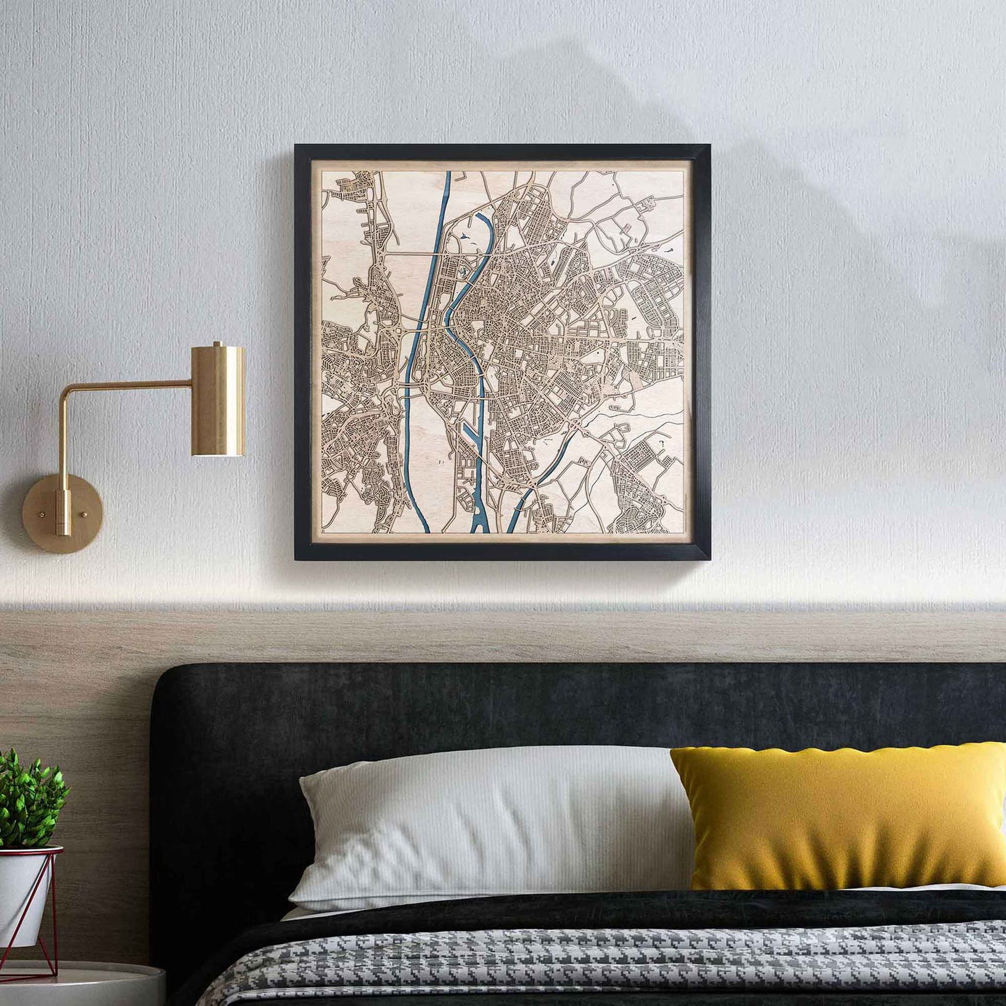 Seville Wooden Map by CityWood - Custom Wood Map Art - Unique Laser Cut Engraved - Anniversary Gift