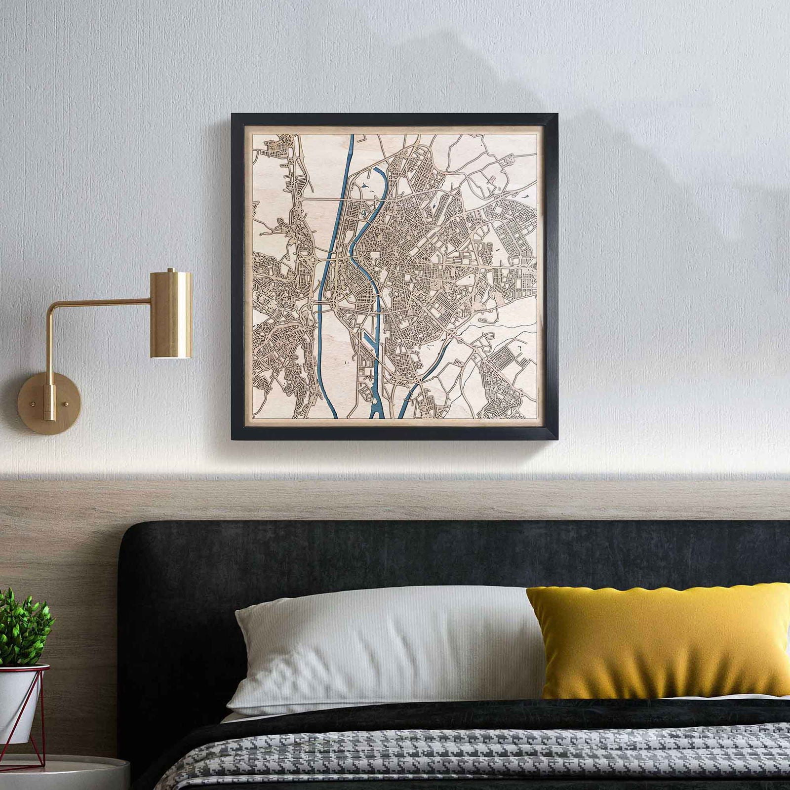 Seville Wooden Map by CityWood - Custom Wood Map Art - Unique Laser Cut Engraved - Anniversary Gift