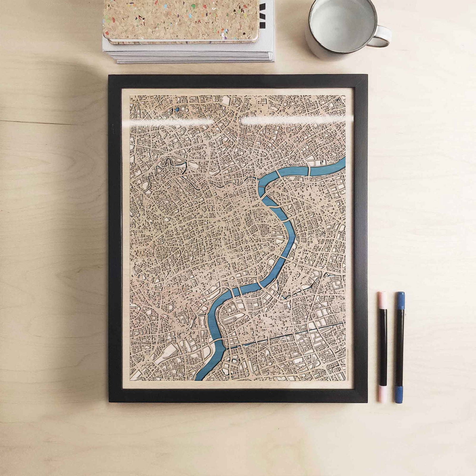Shanghai Wooden Map by CityWood - Custom Wood Map Art - Unique Laser Cut Engraved - Anniversary Gift