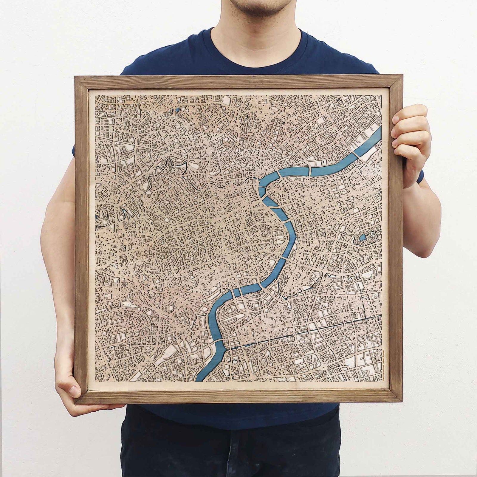 Shanghai Wooden Map by CityWood - Custom Wood Map Art - Unique Laser Cut Engraved - Anniversary Gift