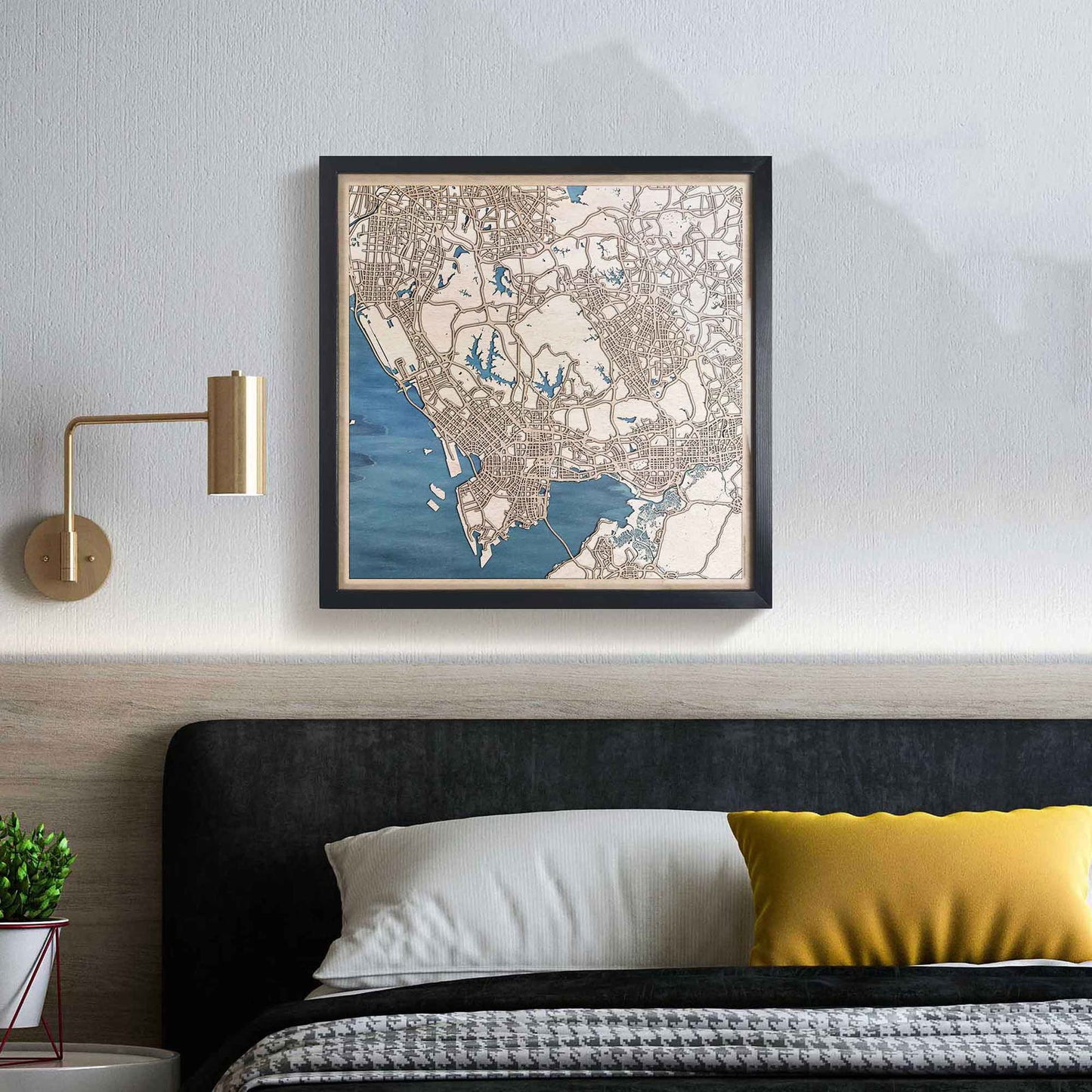 Shenzhen Wooden Map by CityWood - Custom Wood Map Art - Unique Laser Cut Engraved - Anniversary Gift