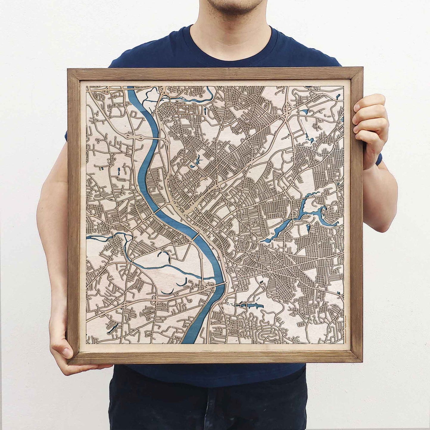 Springfield Wooden Map by CityWood - Custom Wood Map Art - Unique Laser Cut Engraved - Anniversary Gift